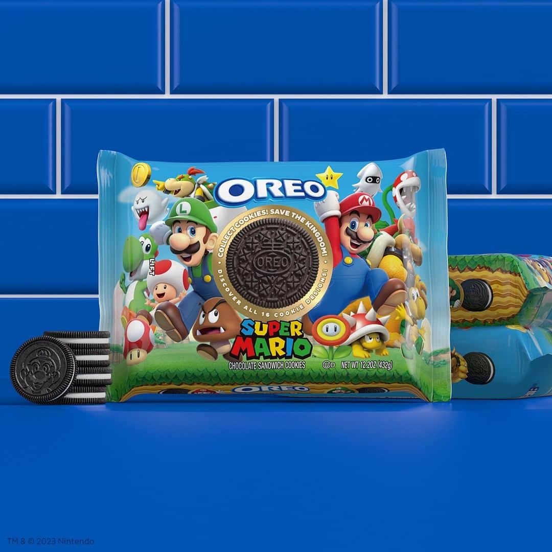 OREOのインスタグラム：「Limited Edition Super Mario OREO cookies! 16 Super Mario designs! Pre-order now with the link in bio! #SuperMarioOREO」