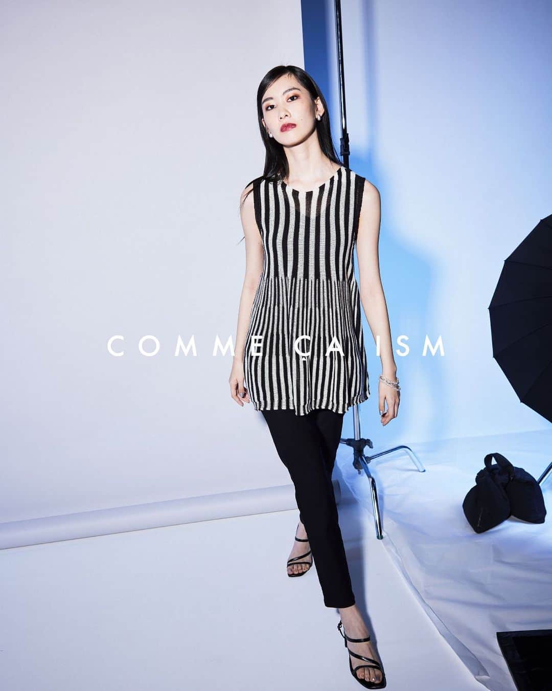 のインスタグラム：「#commecaism #コムサイズム #ファッション #ファッションコーデ #夏コーデ #夏服コーデ #ニットタンクトップ #ニットタンク #和紙ニット #ホールガーメント #サマーニット   @commecaism_official」