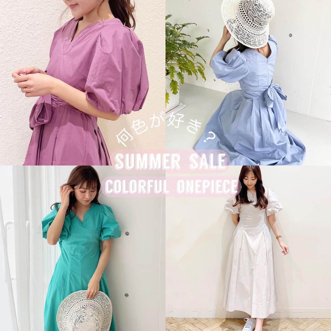 MERCURYDUOのインスタグラム：「《 SUMMER SALE》  ／ 　MAX 68%OFF 　2023 SUMMER SALE 開催中！ ＼　  #バックタックボリュームスリーブワンピース color:ivory/black/green/blue/purple size:S/M 18,700円 ⇨ 7,920円  57%OFF  おまとめ買いでもっとお得✔︎ 2BUY10%OFF 3BUY15%OFF 5BUY20%OFF 新作との組み合わせもok◎  6/30までは送料も無料！  SALE会場は @mercuryduo_styling のトップURL、 またはストーリーやハイライトから✔︎  ＿＿＿＿＿＿＿＿＿＿＿＿＿＿ ㅤ  @mercuryduo_com  #MERCURYDUO #マーキュリーデュオ #公式通販runwaychannel  ＿＿＿＿＿＿＿＿＿＿＿＿＿＿ ㅤ」