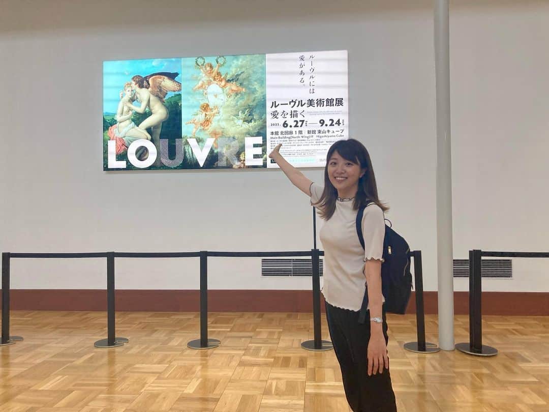 黒木千晶のインスタグラム：「. #ルーヴル美術館展 の取材に 行ってきました！ 念願の美術展取材、うれしかった〜🤍 ストーリーズに心を込めて作ったVTRのリンクを貼りましたので、よかったらご覧ください！  「愛を描く」がテーマの美術展、 #京都市京セラ美術館 で9月24日まで開催しています💘」