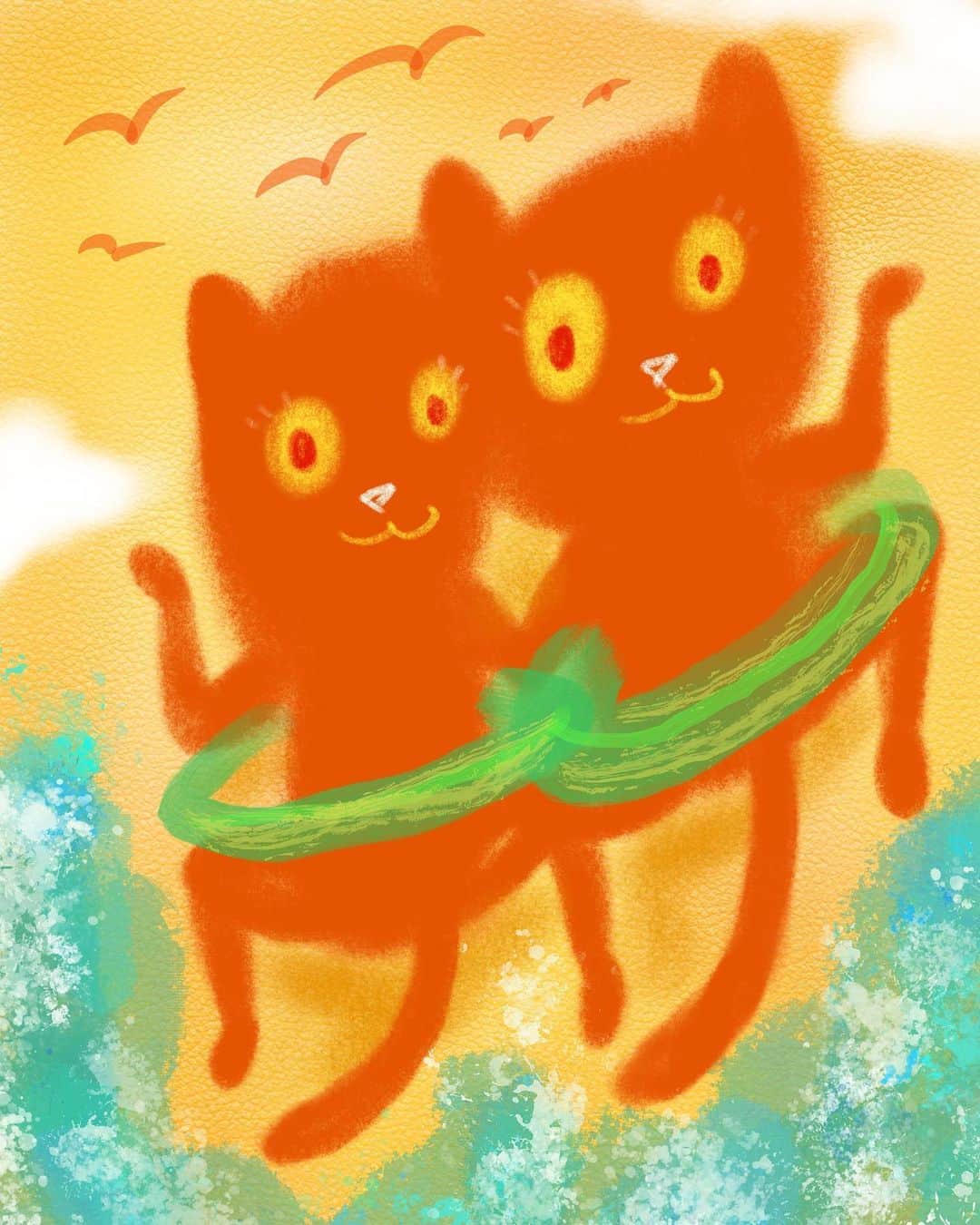 イマイアキノブのインスタグラム：「❋ おやすみなさい 早寝早起きして 明日は50年振りに浮き輪をつけての海水浴です」