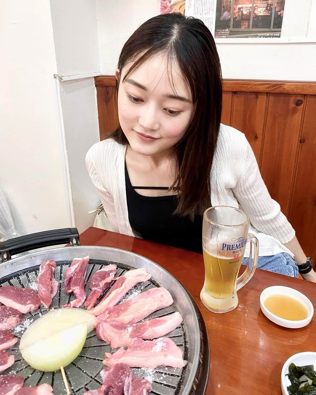 椎名美月さんのインスタグラム写真 - (椎名美月Instagram)「🍻  お昼に飲むと眠くなってしまう昼ビール いくらでも食べられそうなあっさり合鴨の塩焼き スフレみたいなケランチム ずっと食べてみたかったスンデ チーズに溺れたトッポギ 暑い日に熱いもの食べたおでん 念願白いポンデまたミスド食べ放題したい」6月27日 21時13分 - mitsuki__shiina