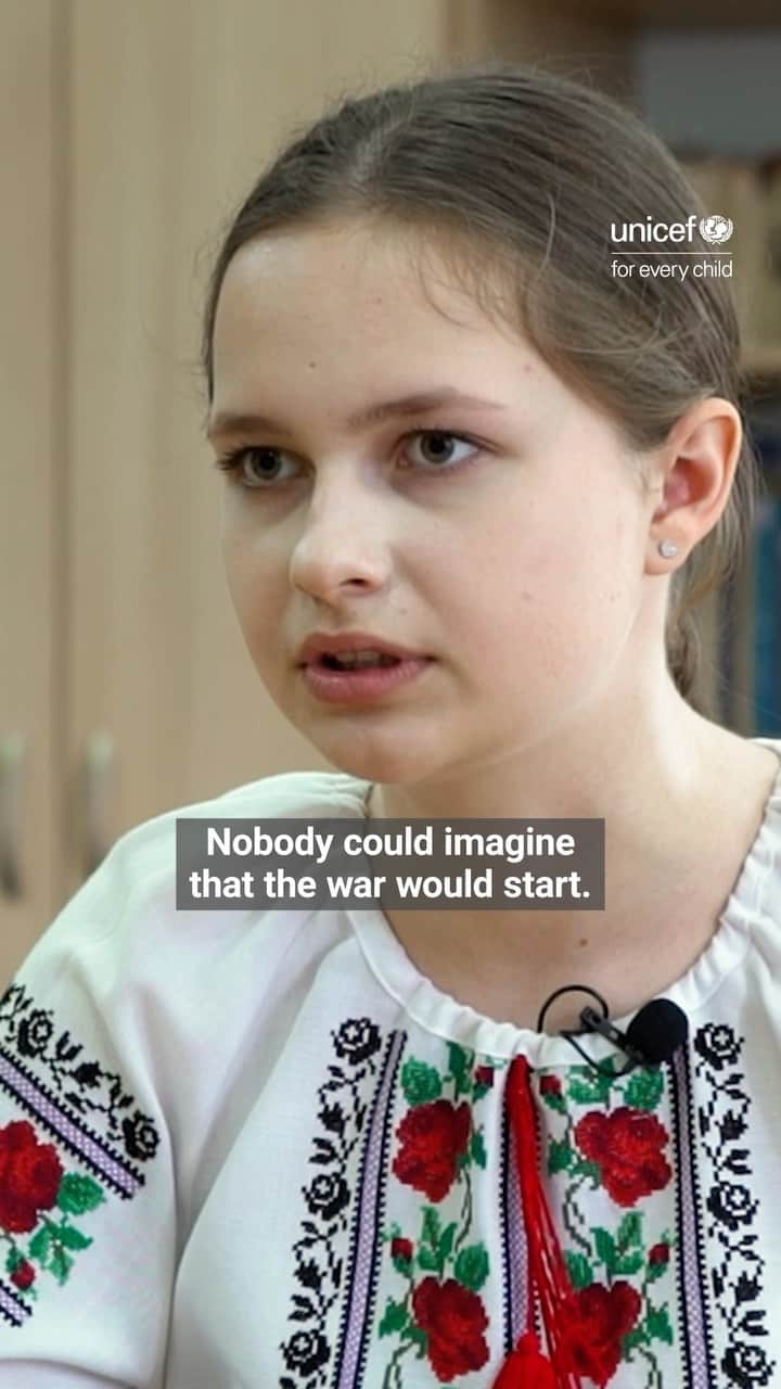 unicefのインスタグラム：「“The most difficult thing this year is realising that we are not safe even when we are in school,” says 16-year-old Kateryna.  As children in Ukraine begin their summer break, this is what their last school year has been like. #LetMeLearn」