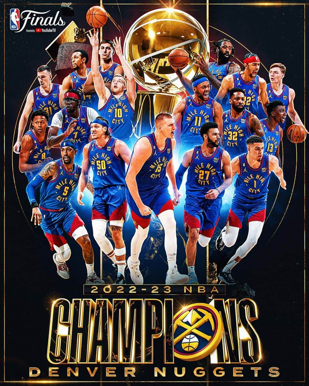 NBAさんのインスタグラム写真 - (NBAInstagram)「🏆 THE DENVER NUGGETS ARE THE 2022-23 NBA CHAMPIONS! 🏆  #NBAFinals presented by YouTube TV」6月13日 12時01分 - nba