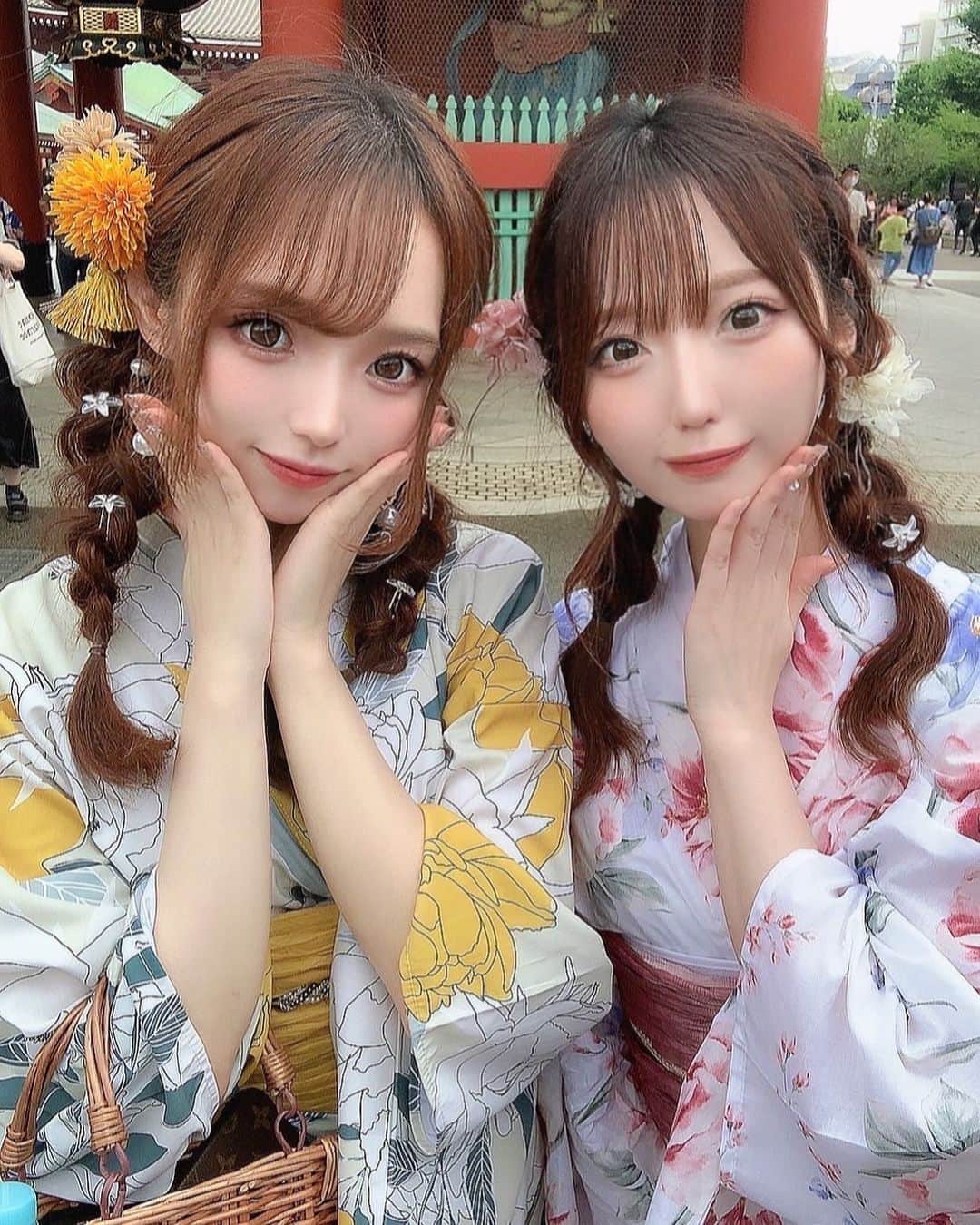 のインスタグラム：「かななちゅ🐶🐶♡ ・ ・ #sugarnine #シュガーナイン　#浴衣ヘアアレンジ #浴衣女子 #浅草　#かななちゅ」