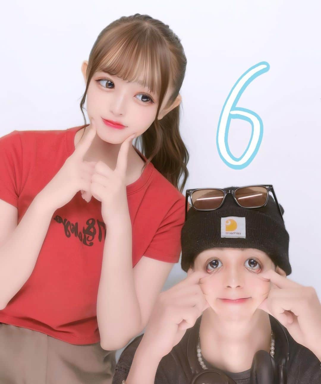 久保田燦のインスタグラム：「あっという間に6ヶ月経ったお  3枚目は果たして何がしたいのか僕にも分かりません。  #今日好き #さんこは」
