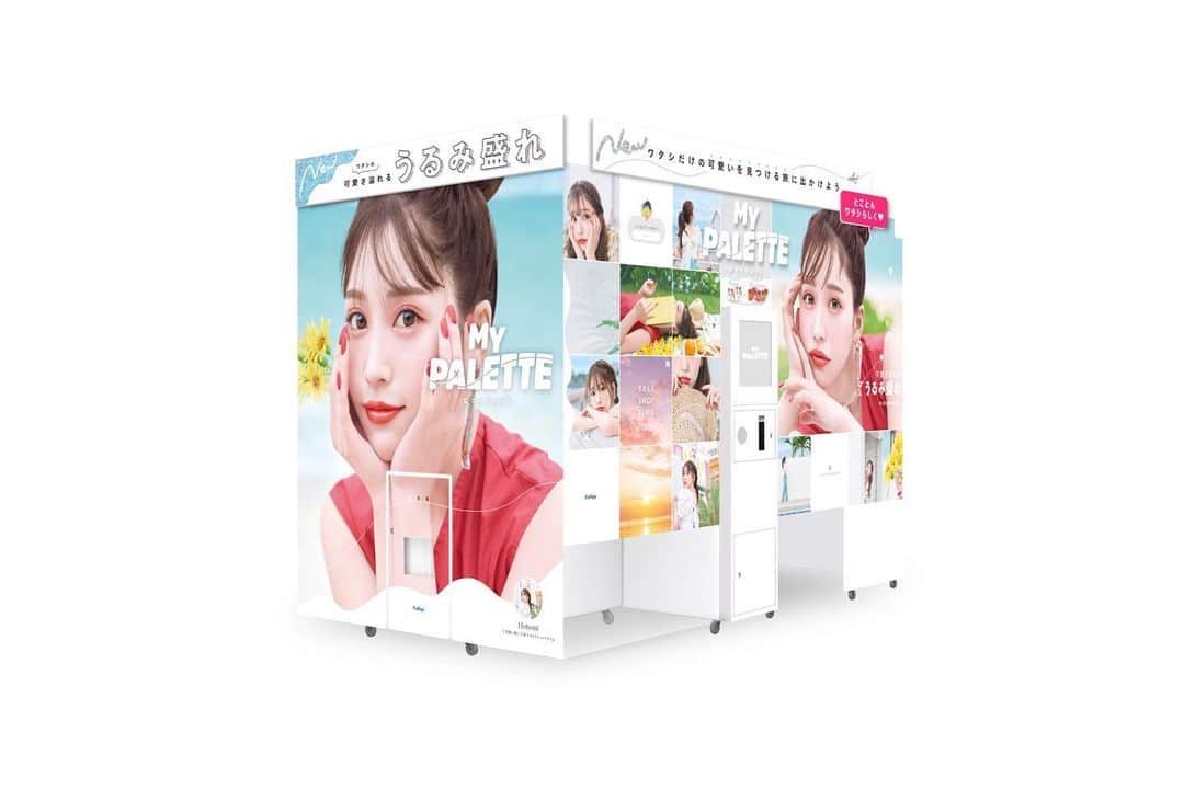 のインスタグラム：「この度FuRyuさんの新機種MY PALETTEのモデルを務めさせていただきました！🌻  いよいよ今週から順次全国のゲームセンターに置かれるみたいなので撮りに行ってみてね🥹🩵  めちゃ盛れるよ〜！  #MYPALETTE #furyu #プリ」
