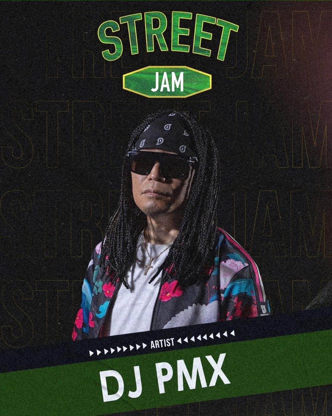 DJ PMXのインスタグラム：「. 7月は沖縄へ向かいます  【DJ PMX出演情報】7月15日（土）STREET JAM at コザ ミュージックタウン音市場 沖縄市  #沖縄 #streetjam #djpmx #コザ」