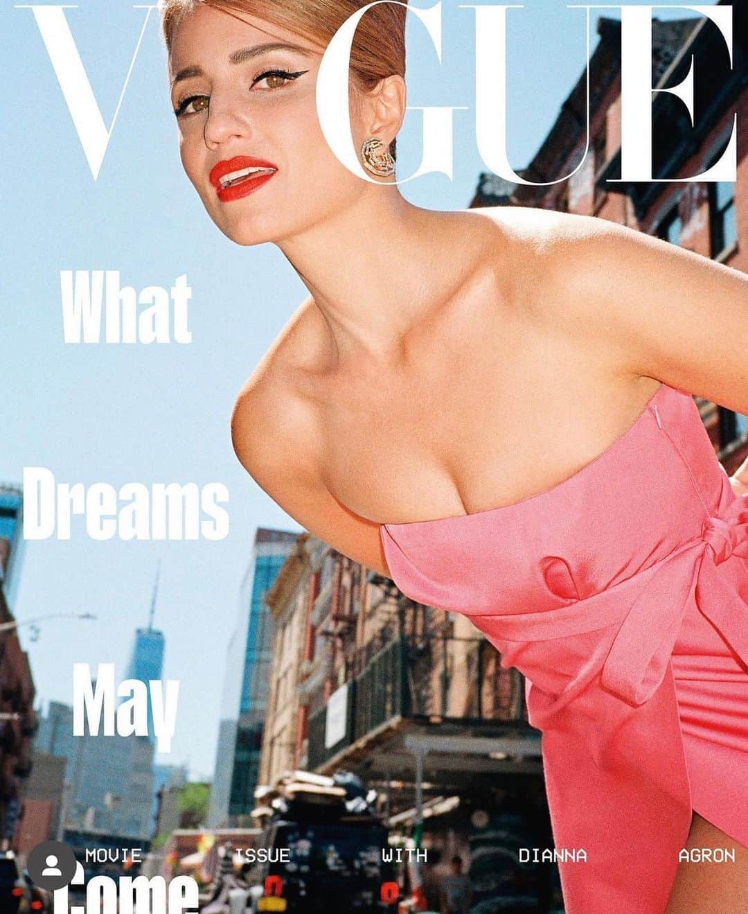 ディアナ・アグロンのインスタグラム：「What Dreams May Come, July Issue   Thank you @vogueczechoslovakia! That was an incredible day in the neighborhood.  Photos: @marietomanova  Publisher: @michaelaseewald_v24  Editor-in-Chief: @andreabehounkova  Creative Director: Thomas Beachdel Styling: @alicialombardini  Hair: @ewilliams_hair  Makeup: @jameskaliardos  Manicure: @sonyameesh  Styling Assistant: @chanelncrocs  Producer: Tyler Williamson  On newsstands & online June 15th 💫」