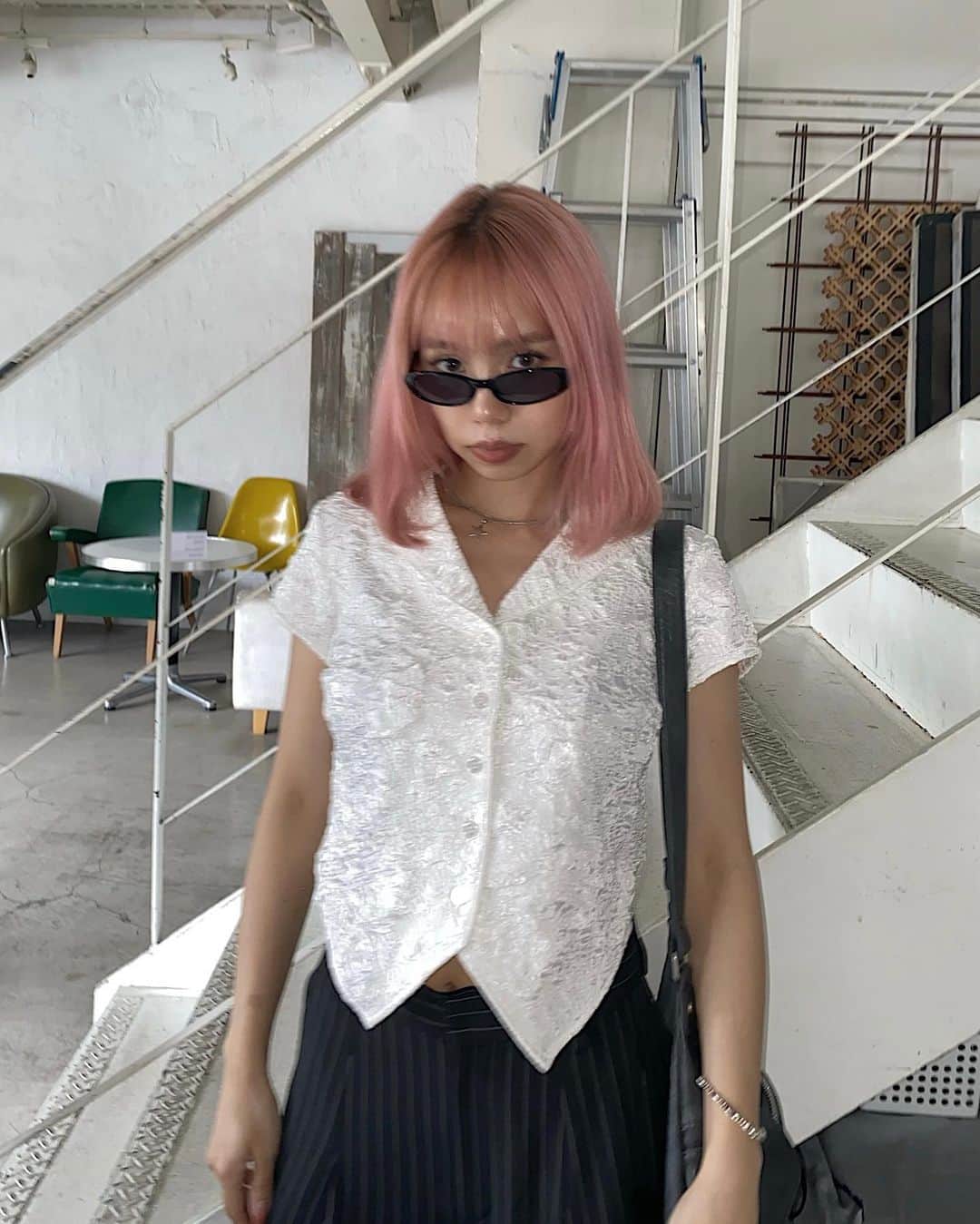 室原彩夏のインスタグラム：「ㅤㅤㅤㅤㅤㅤㅤㅤㅤㅤㅤㅤㅤ 最近内巻きにハマってるの✌🏻💖 ㅤㅤㅤㅤㅤㅤㅤㅤㅤㅤㅤㅤㅤ 全身今週の新作です(^_−)−☆ ㅤㅤㅤㅤㅤㅤㅤㅤㅤㅤㅤㅤㅤ明日の19:30〜instaliveで新作紹介します🪐 ㅤㅤㅤㅤㅤㅤㅤㅤㅤㅤㅤㅤㅤ #LAGUAGEM」