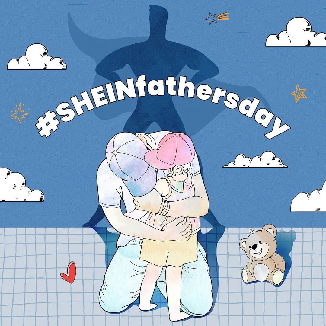 SHEINのインスタグラム：「Let's give shoutout to super dads everywhere! 💪 Tag your hero in the comments with a ❤ below 👇  🔗:https://shein.shop/qlbyhp8  #SHEINfathersday」