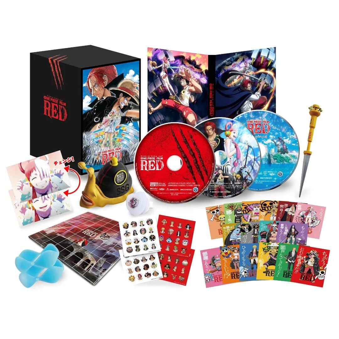 ONE PIECEスタッフ公式さんのインスタグラム写真 - (ONE PIECEスタッフ公式Instagram)「本日発売！『ONE PIECE FILM RED』4K ULTRA HD Blu-ray＆Blu-ray＆DVD💿️  豪華特典が盛りだくさんの「デラックス・リミテッド・エディション」や、ウタのサイン入りピンクパッケージの「リミテッド・エディション」などが登場！（※どちらも初回生産限定）  映画本編とともに、お楽しみください。  そして、本日より『ONE PIECE FILM RED』連動購入キャンペーンがスタート✨  『ONE PIECE FILM RED』4K ULTRA HD BD/BD/DVD（①）、本日発売の映画連動特別編BD/DVD（②）にそれぞれ封入されているシリアルコードで応募すると、抽選で100名様にウタのフィギュアをプレゼント！ ぜひご参加ください。  ※応募の際、シリアルコードは対象商品①に封入されている1点、②に封入されている1点、計2点が必要です。  ▼特集ページ https://www.toei-video.co.jp/special/op_filmred/  #ONEPIECE #OP_FILMRED」6月14日 10時03分 - onepiece_staff