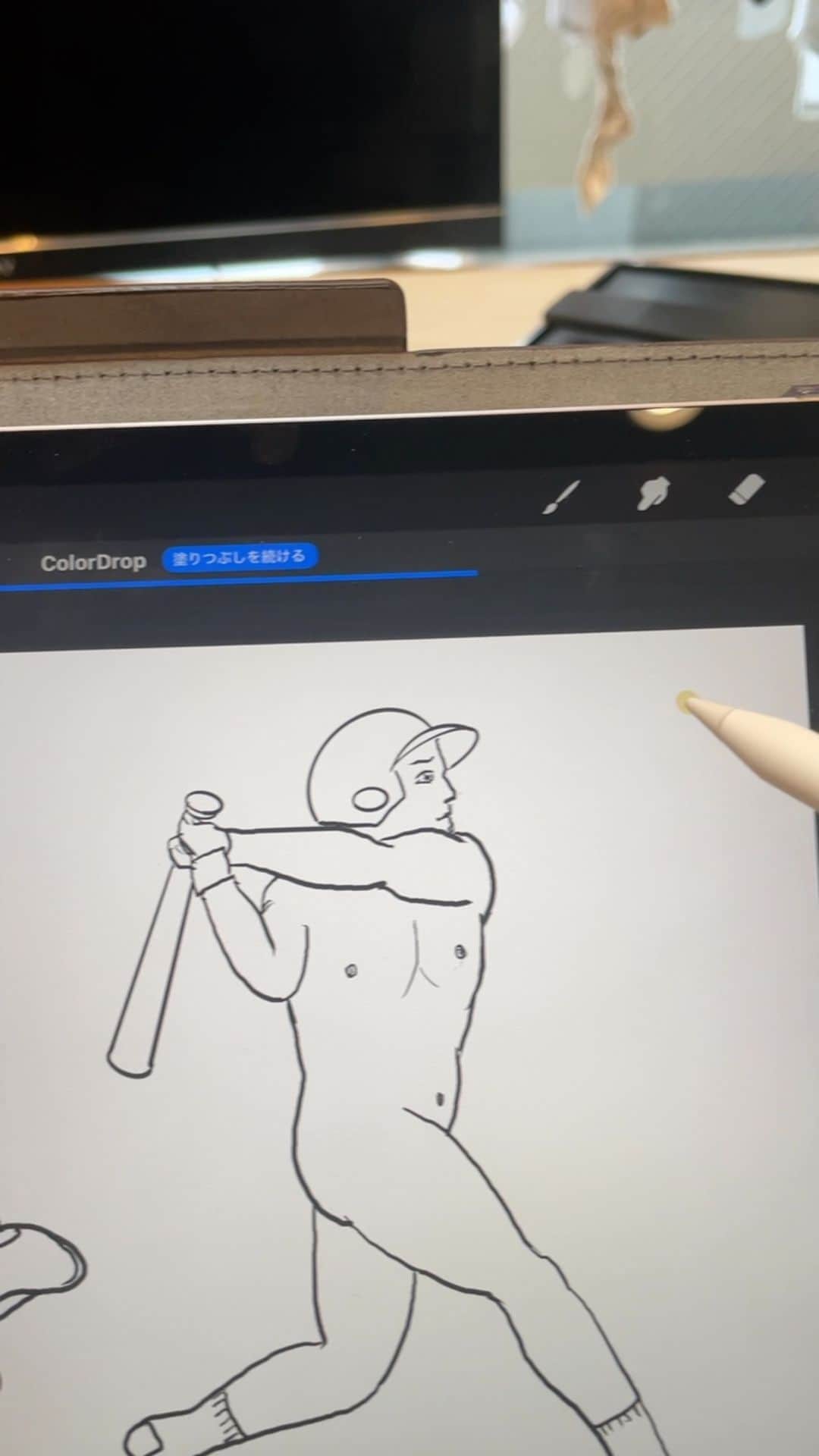 こいでのインスタグラム：「#Procreate初心者あるある #隙間から色漏れる」