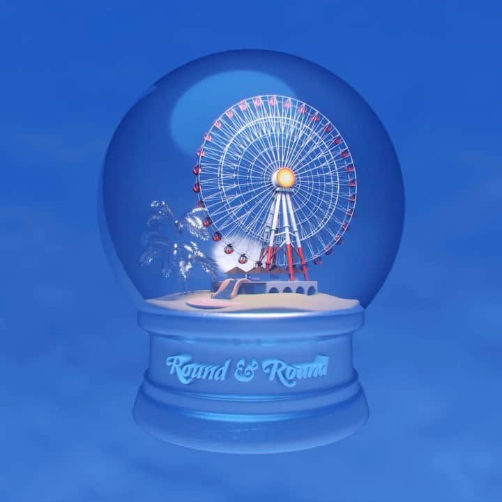 のインスタグラム：「Round&Round - OUT NOW - 🎡✨🌴  You can NOW listen to Round&Round on all your fave streaming service!!!  Music：Anly Arrangement：Louis (Natural Lag),MEG.ME Guitar：Naoki ikumoto Mix Engineer：Motohiro Noguchi  Jacket Designed & CG design by @watakemi725   沖縄セルラー×au 5Gシリーズ「沖縄のために5Gは何ができるか。2023篇」CMソング  ＝＝＝＝＝＝＝＝＝＝＝＝＝＝＝＝＝＝＝  家族で乗った観覧車から見た景色。  ストリートライブ、懐かしい先輩の歌声。  差し入れにもらった冷えたきゅうり美味しさ。  コンビニでコピーしたジャケット手作りCD。  夕方に少し涼しくなった風の温度。  私にとって赤い観覧車がある美浜は  夢や思い出が詰まったキラキラした場所。  様々な目印になってた観覧車は今は無くて  残ったのは私の中で回る記憶。  時代や人が進むと共に景色も変わる  ありがとう、またねと手を振って  新たな景色を目指せるのもまた人間  Life goes on  忘れるわけじゃない  今はそっとこの歌にお引越し。  この歌は記憶の引き出し代わりに  使ってください🎡」