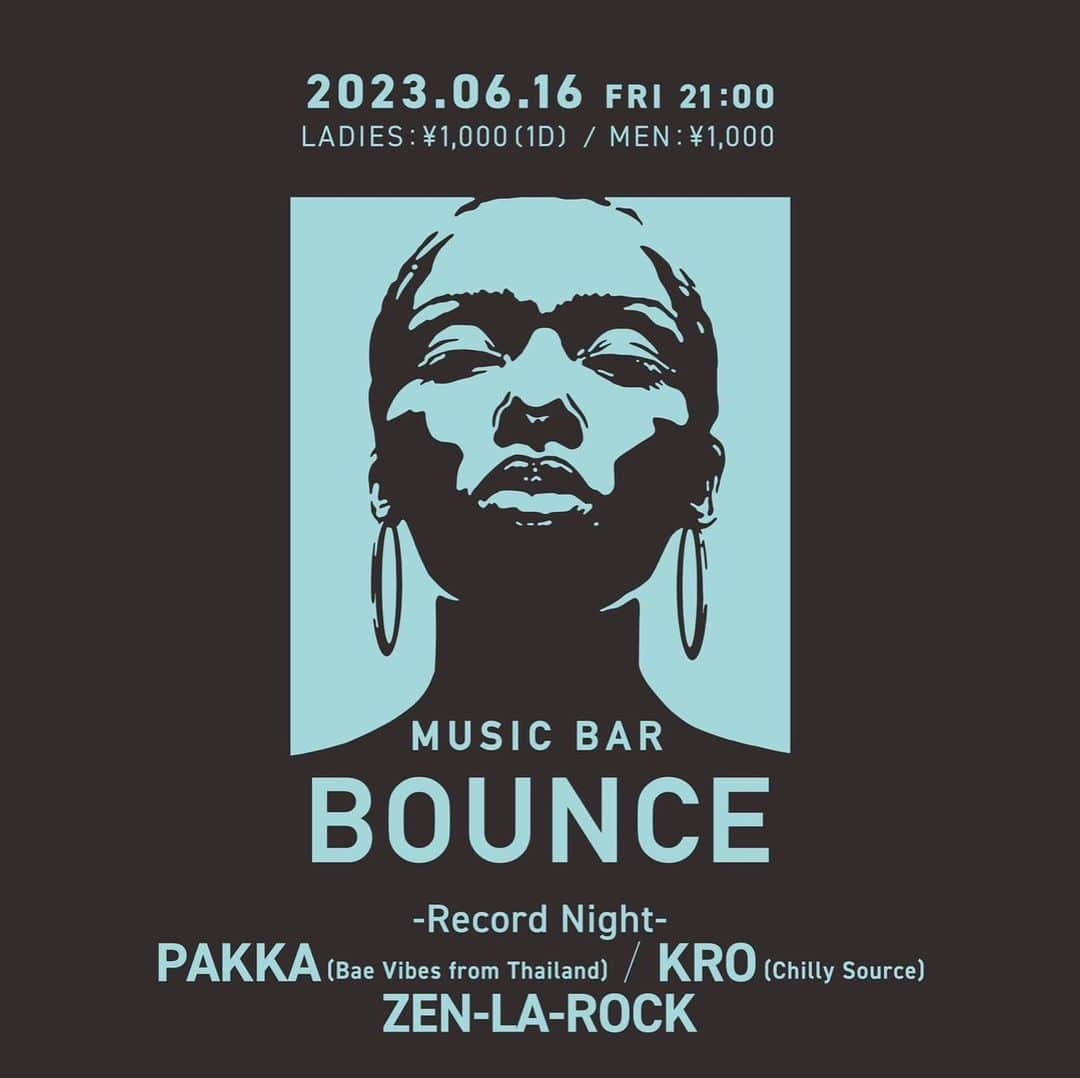 ZEN-LA-ROCKのインスタグラム：「☯️今週金曜☯️ お馴染みの渋谷BOUNCEにて初のVINYL ONLY NIGHT🗣️ タイからレコードSHOPも経営しているという　@pakka_____ 氏も参戦🇹🇭 @djkrotokyo くんも宜しくす🤘🏽 俺は7inch onlyで望んでみようかな🤔と考えてます。 金夜は是非BOUNCEにお立ち寄り下さいませ‼️」