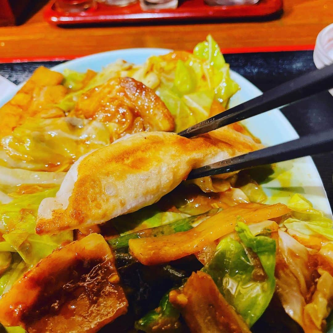 向清太朗さんのインスタグラム写真 - (向清太朗Instagram)「餃餃餃〜！ 目黒の大陸食堂から焼き餃子だ餃〜！ 大ぶりで皮厚め、しかし肉多めの餡でジューシーで何もつけずとも美味しいなんて！ タレもさることながら、一緒に頼んだ回鍋肉のミソをつけて食べるも良い！ 中華のアレンジが楽しめる店での一品だ餃〜！  #餃子 #焼き餃子 #目黒大陸食堂 #餃子君 #目黒に住んで10年初めて行った店 #めちゃくちゃ美味しかった #やっぱり冒険しなきゃダメだね #冒険でしょでしょ #涼宮ハルヒの憂鬱  #向清太朗の憂鬱 #これを見た人も憂鬱 #川島ねごと #天津向 #餃餃餃」6月14日 20時06分 - tensinmukai