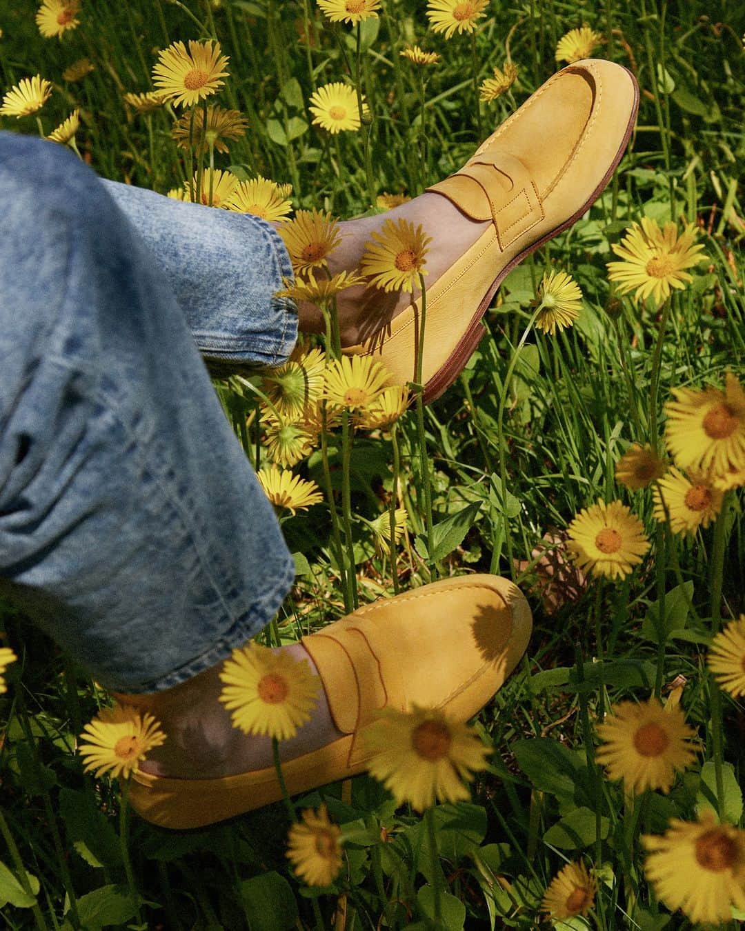 ジェイエムウエストンさんのインスタグラム写真 - (ジェイエムウエストンInstagram)「Noyé dans les fleurs jaunes, le Moc’ en bouton ou éclos mais toujours or, prend le soleil de l’été. __ Nestled amongst yellow flowers, le Moc’ loafer casually soaks up the summer sun. #JMWeston #LeMocLoafer」6月14日 16時00分 - jmwestonofficial