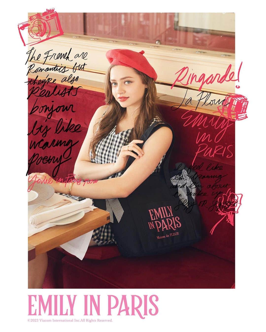 のインスタグラム：「. Netflixにて配信中のドラマ『EMILY IN PARIS』と Maison de FLEURが初のスペシャルコラボ👠✨  公式通販ストライプクラブ、ZOZOTOWNで 6/29(thu)20:00から販売開始！ アウトレット除く全国ショップでは 6/30(fri)から販売開始です♪  毎話ドラマの冒頭でパリの街に重ねて映し出される 印象的な『EMILY IN PARIS』のタイトルロゴを ヴィヴィットなピンクとグリーンの刺繍で表現した トートバッグやタオルハンカチ。  ドラマの中でも印象的なシーンを プリントしたトートバッグ。  エミリーのカメラ型スマホケースを イメージしたパスケースなどなど...  『EMILY IN PARIS』の世界観を身近に 感じる事ができる特別アイテムが多数登場！  ＜商品詳細＞ ◆EMILY IN PARIS/ｻｲﾄﾞﾘﾎﾞﾝﾄｰﾄ ￥7,700(taxin) / Pink,Green  ◆EMILY IN PARIS/ﾌﾟﾘﾝﾄﾄｰﾄﾊﾞｯｸﾞ ￥5,200(taxin) / Ivory,Pink  ◆EMILY IN PARIS/ﾌﾘﾙﾄｰﾄﾊﾞｯｸﾞ ￥7,300(taxin) / Pink,Green  ◆EMILY IN PARIS/ﾘﾎﾞﾝﾊﾝｶﾁ ￥1,870(taxin) / Pink,Green  ◆EMILY IN PARIS/ﾊﾟｽｹｰｽ ￥4,950(taxin) / Blackのみ  ※アウトレット店での販売なし。 ※全て税込価格表記です。 ※販売より一週間はお一人様、 1アイテム、1カラーにつき1点まで ※販売日初日のお取り置き不可。2日目以降、 店頭在庫があればお取り置き可能。 ※他店舗へのお取り寄せ不可。 ※状況によっては入場制限または整理券を配布いたします 店頭にお越しの際は各店舗のスタッフへご確認下さい。 また整理券はあくまで入場の整理券で、入場時に商品が 品切れの場合もございますので予めご了承下さい。  #maisondefleur #メゾンドフルール#フルール #emilyinparis #エミリーインパリス #エミリーパリに行く#netflix #ネットフリックス#collaboration #コラボレーション#コラボ#コラボアイテム #エミリー#おでかけコーデ#通勤コーデ#通学コーデ #プリントトート#トートバッグ#トート #フリルトート#サブバッグ#タオル#タオルハンカチ #パスケース#ICケース#ギンガムチェック」