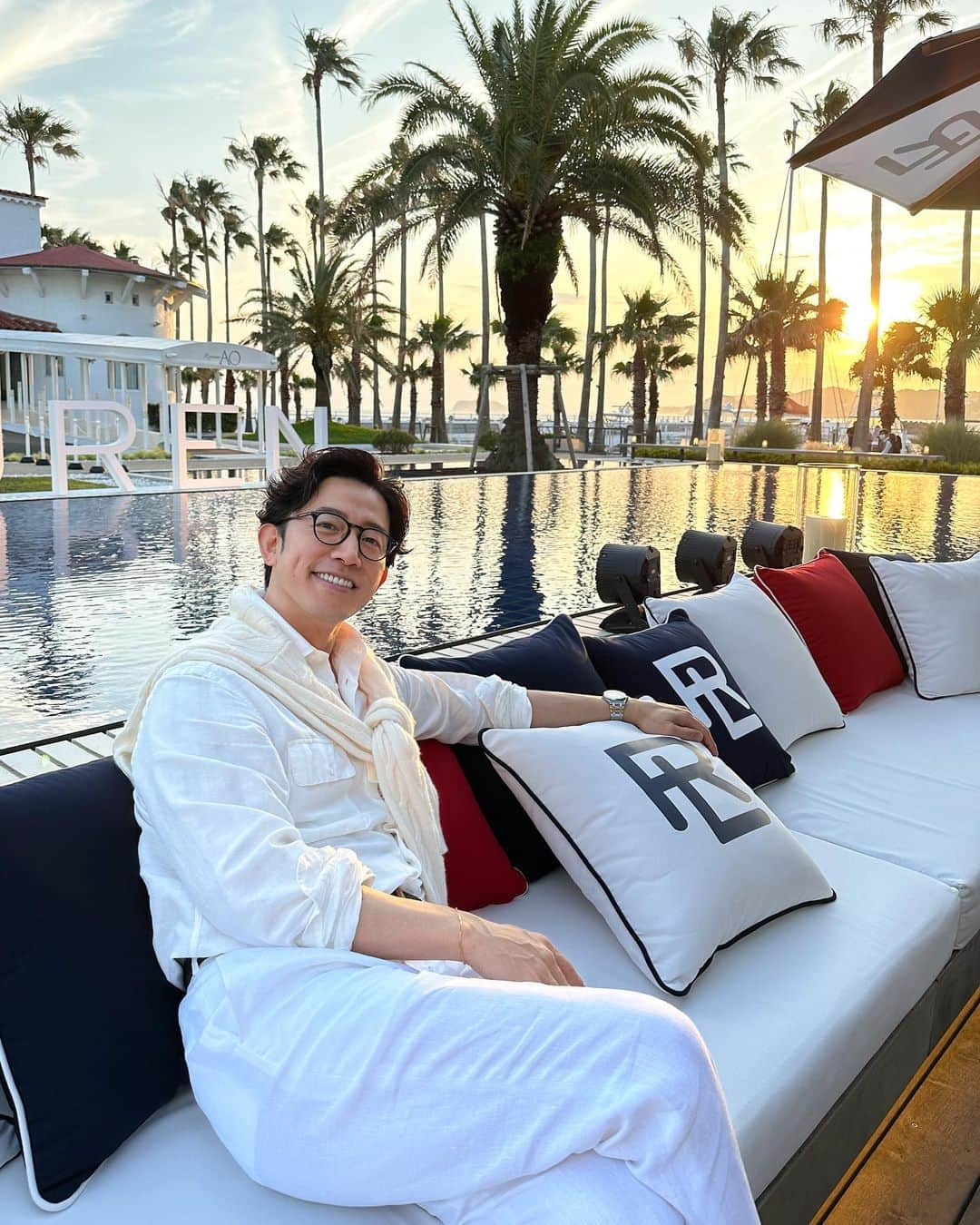 櫻井貴史さんのインスタグラム写真 - (櫻井貴史Instagram)「RALPH LAUREN MARINE CLUB @ralphlauren  . マリブファーム逗子マリーナにて 6月14日〜30日まで期間限定で開催されております . 久しぶりに沢山のお友達に会えた嬉しさ😊 . 冨永愛ちゃん、ヨンア、松島花ちゃん、高垣麗子ちゃん、そして我らがS平 . とても綺麗な夕日と海辺ですごく良い時間でした . #RLCaliforniaDreaming #RalphLauren」6月14日 18時10分 - sakurai_takashi