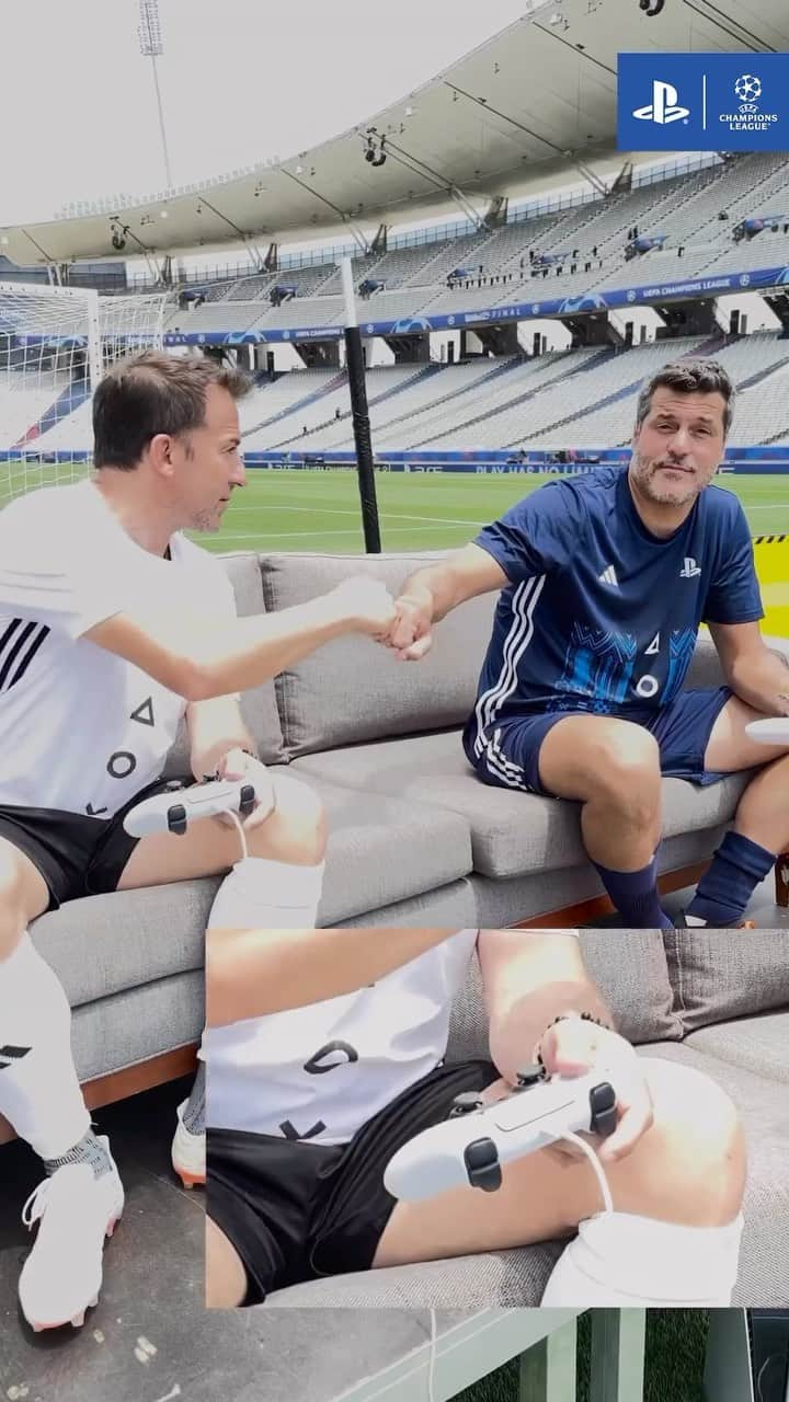 アレッサンドロ・デル・ピエロのインスタグラム：「Head-to-head on and off the pitch with @playstation and my friend @juliocesar #uclfinal #ad」