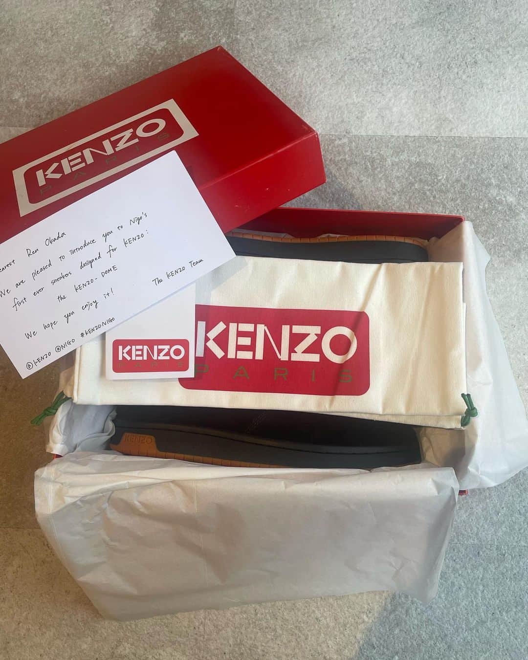 岡田蓮さんのインスタグラム写真 - (岡田蓮Instagram)「KENZO  Thank you for the nice sneakers👟❤️‍🔥  @kenzo  @nigo  #KENZO #KENZONIGO」6月14日 20時28分 - ren.479