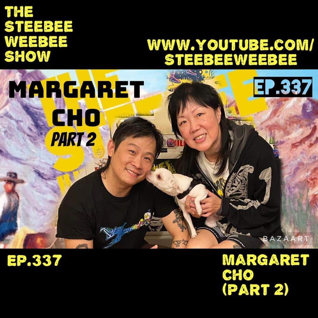 マーガレット・チョーのインスタグラム：「Margaret Cho @margaret_cho joins The Steebee Weebee Show for the 2nd time!!! We talk about: how she rescued Lucia "The Chihuahua Queen", her paving the way in Stand Up Comedy for other Asians, her parent's acceptance of Margaret's tattoo's, the horrifying Taiwanese film: Incantation, the progression and advancements of Korea, the "late" great musician-David Bowie, her frightening DMT experience-where she witnessed her friends grow into "gigantic flowers", Margaret's love of Power Pop: a form of pop rock based on the early music of bands like The Beach Boys, her growth as a musician & collaborating with artists, her newest film: dealing with the "passing" of a dog ,and much more !!!!Go to: https://www.youtube.com/steebeeweebee to watch.🏡」