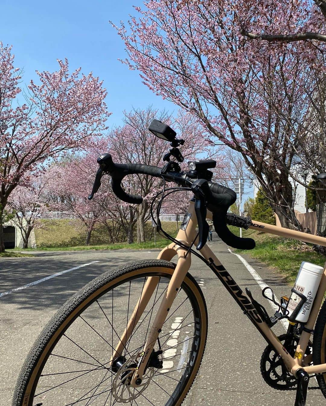 江上太悟郎さんのインスタグラム写真 - (江上太悟郎Instagram)「自転車で #桜 を巡る旅🚴🌸 (4月の写真です笑)  札幌近郊もいいけど #自転車キャラバン をまたやりたいな…と思う今日この頃😭 エネルギー溢れる各地の皆さんと出会えるあの旅が好きです😭  今年もやりたいなぁ… 時間見つけてプライベートで会いに行こうかな！  #みんテレ #道の駅完全制覇プロジェクト  #新ご当地グルメ発掘プロジェクト  #北海道の魅力  #北海道の魅力を伝えたい」6月14日 22時48分 - uhb_marugao_d