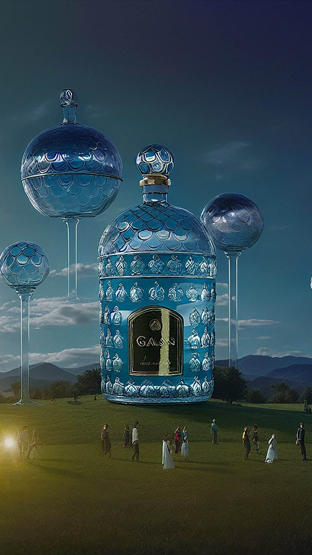 ゲランのインスタグラム：「Artificial Intelligence brings our boldest dreams to life. The future of the Bee Bottle, suspended in a tomorrow we can only imagine, seen through a custom-designed, text-to-image AI model.  Born in 1853. Made for the future. #Guerlain #BeeBottle #AI #ArtificialIntelligence #AIGeneratedArt」