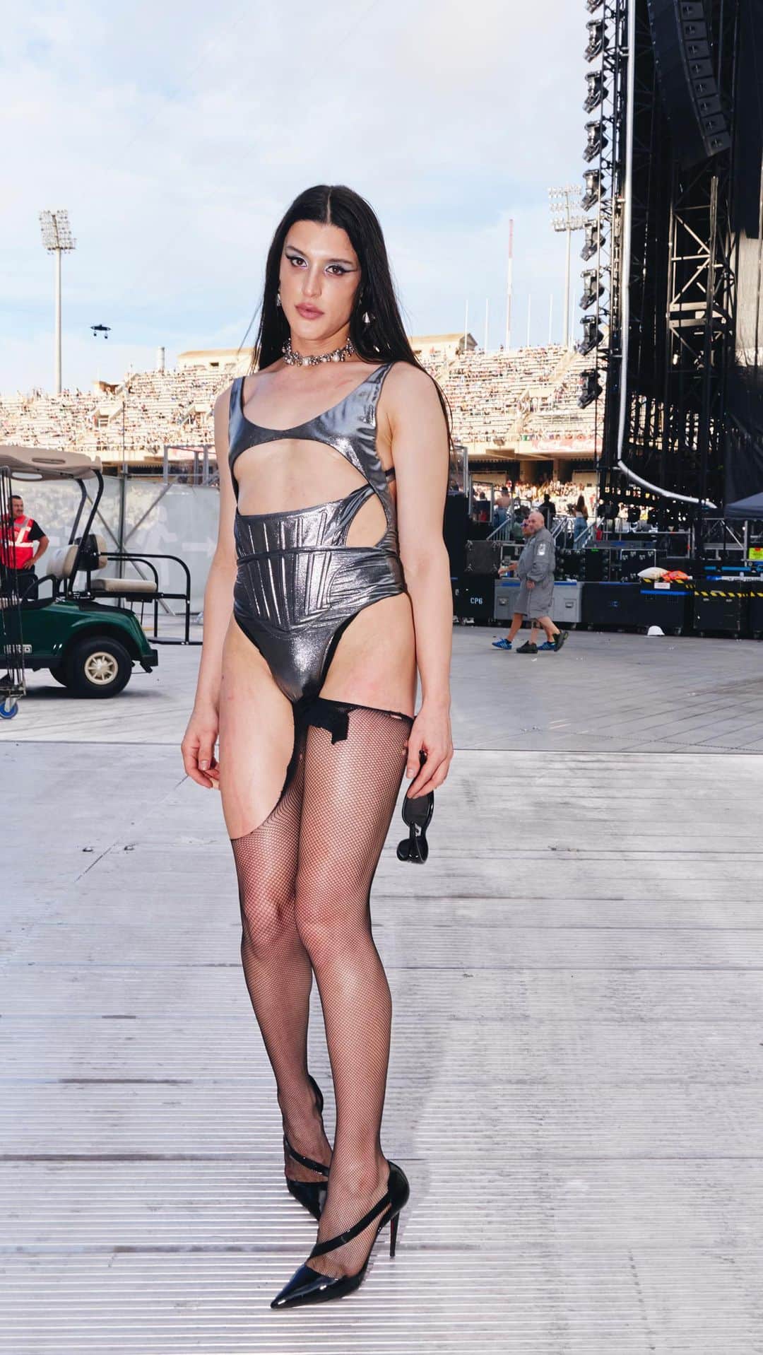 ミュグレーのインスタグラム：「@arca1000000 opens for @beyonce Renaissance tour in Barcelona wearing @muglerofficial swimwear by @cadwallader  - Video @xiveve Cover picture @andrewwhitey  #mugler」