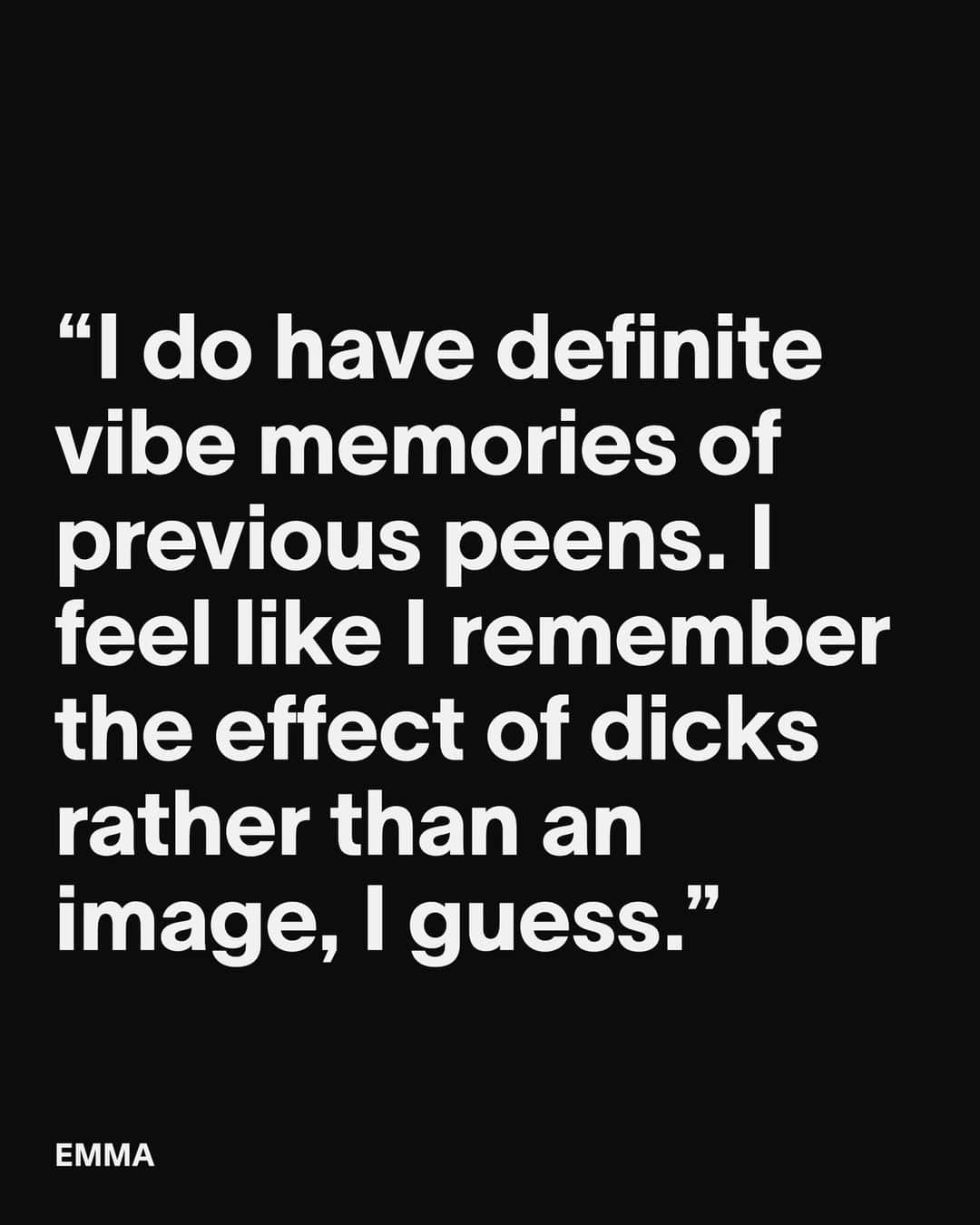 VICEさんのインスタグラム写真 - (VICEInstagram)「Some dicks have defining features. But remembering them in the same way one remembers someone's eyes, face or hair is, for some reason, extremely difficult. ⁠ ⁠ *Not* to be confused with dick-induced amnesia – where the dick is so good it makes you forget that its owner is a walking parade of red flags – dick amnesia is when you can remember the guy it was attached to very well, but not the body part itself. As one person boldly said to us: "I can’t even remember who had foreskin or not.”⁠ ⁠ Dick amnesia has the potential to be a force of good, especially benefitting those worried about their size. But why is this phenomenon so common, and why does it happen? VICE spoke to experts and friends to get to the bottom of it. Slide through and hit the link in bio for more.」6月15日 0時51分 - vice
