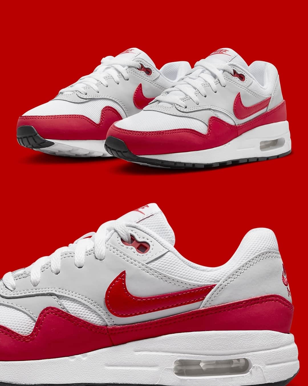 Sneaker Newsさんのインスタグラム写真 - (Sneaker NewsInstagram)「Nike isn't forgetting the kids! The Air Max 1 "Sport Red" is dropping in full kids sizing in July. No big bubble, though...⁠ Tap the link in our bio for more details.」6月15日 1時31分 - sneakernews