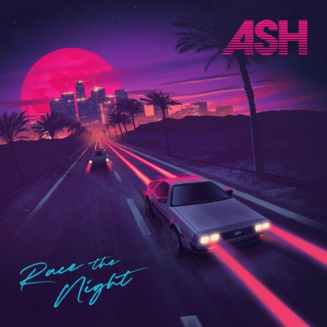 アッシュのインスタグラム：「Our New Single 'Race The Night' is Out Now! Stream at https://orcd.co/racethenightsingle (link in bio) #ash #ashtag #ashband #racethenight #newsingle」