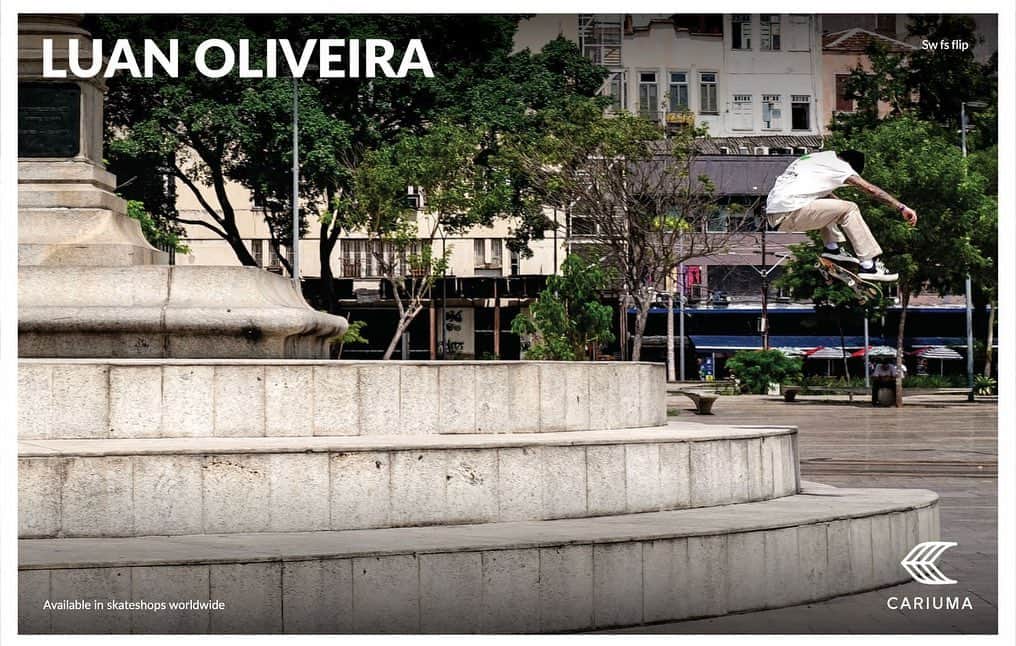 ルアン・オリベイラのインスタグラム：「New @cariumaskateboarding ad on @thrashermag 💚  Sw Fs Flip   Novo anúncio da @cariumaskateboarding na @thrashermag  Ss Fs Flip   📸 @fmajuniorphoto」