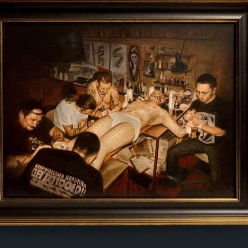 アムステルダム・タトゥー・ミュージアムのインスタグラム：「Anatomic leson by rembrandt#rembrandt#anatomicleson#rijksmuseum#jansix#rembrandthouse#rebrandtvanrijn#georgetotten #hollywoodmark#permanentmark#enigma#jimrose#freakshow#theojack」