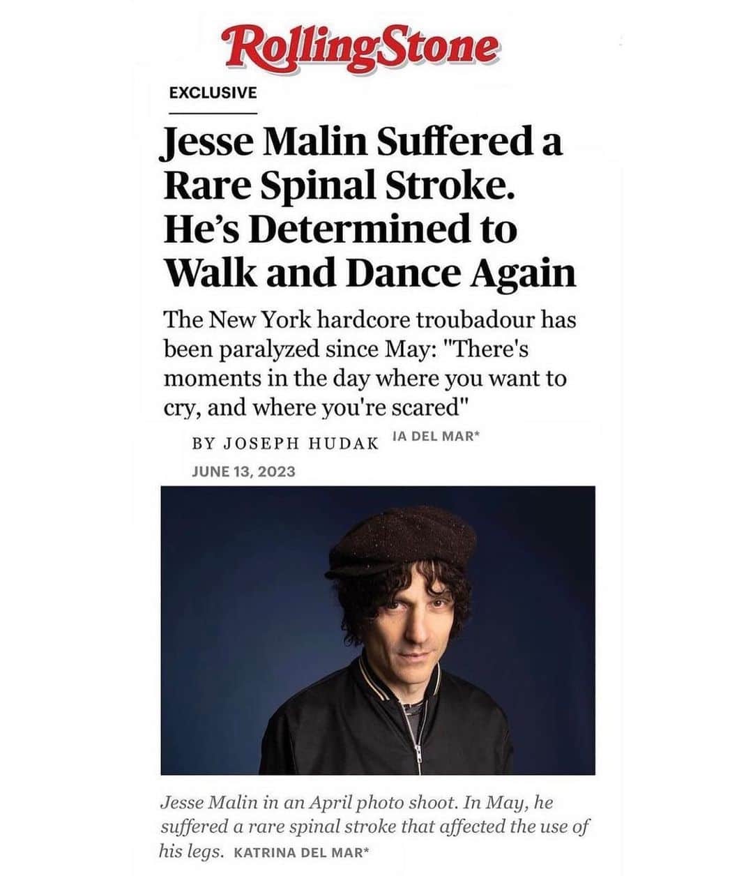 Rancidのインスタグラム：「Our dear friend Jesse Malin could use some love and support right now.  Please consider donating to to help with his medical costs and future needs.  Link in bio」