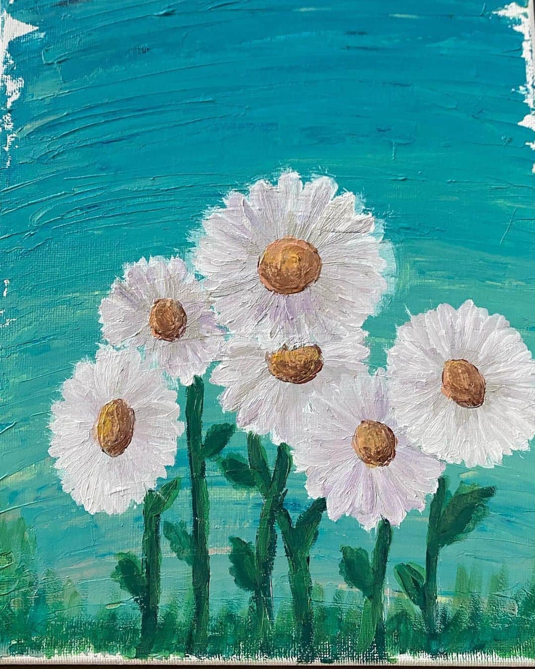 のインスタグラム：「🌻#油絵 #ひまわり」