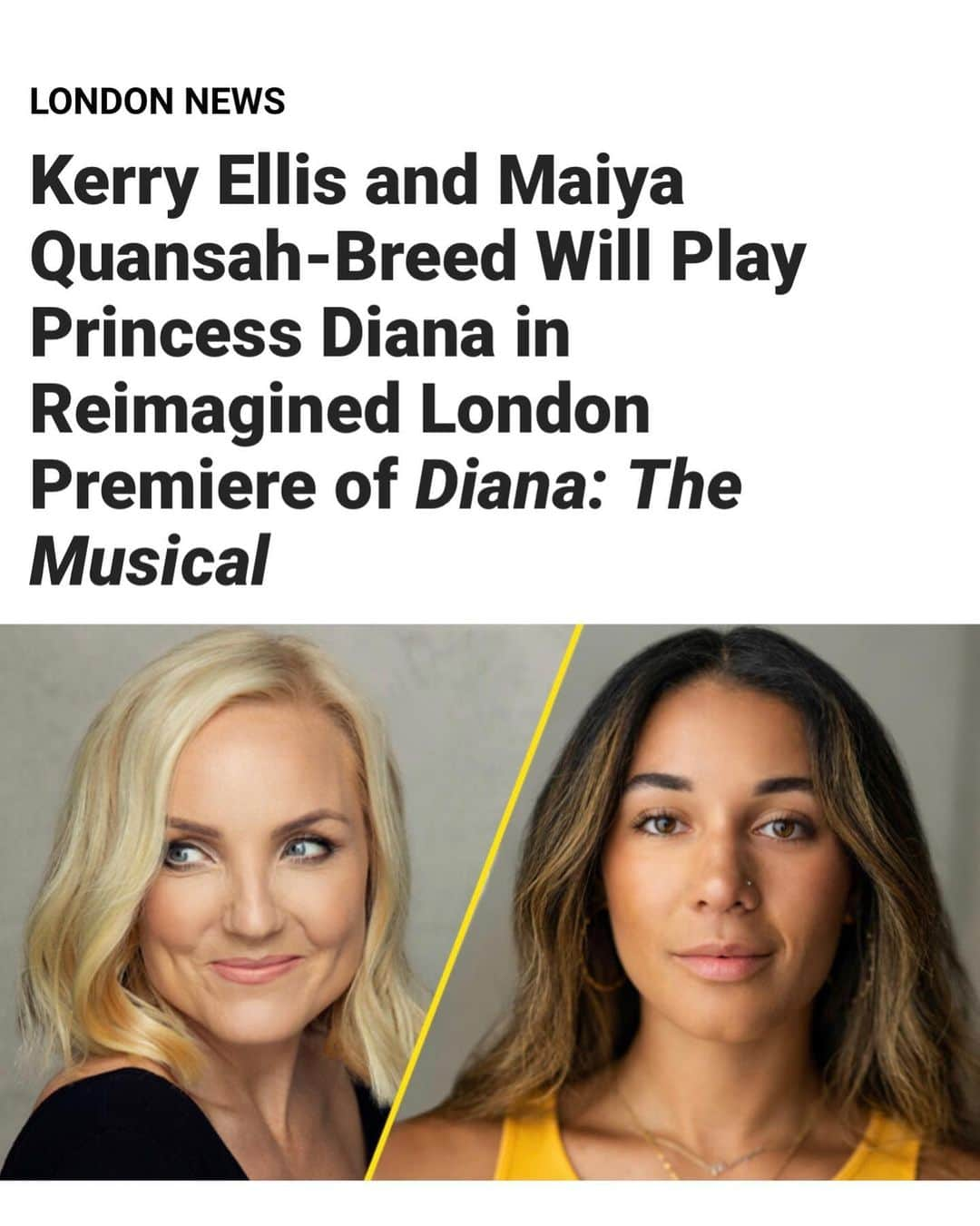 デヴィッド・ブライアンのインスタグラム：「In @playbill today! Excited for London to see @dianaonbroadway in concert for one night only! Link in my bio.」