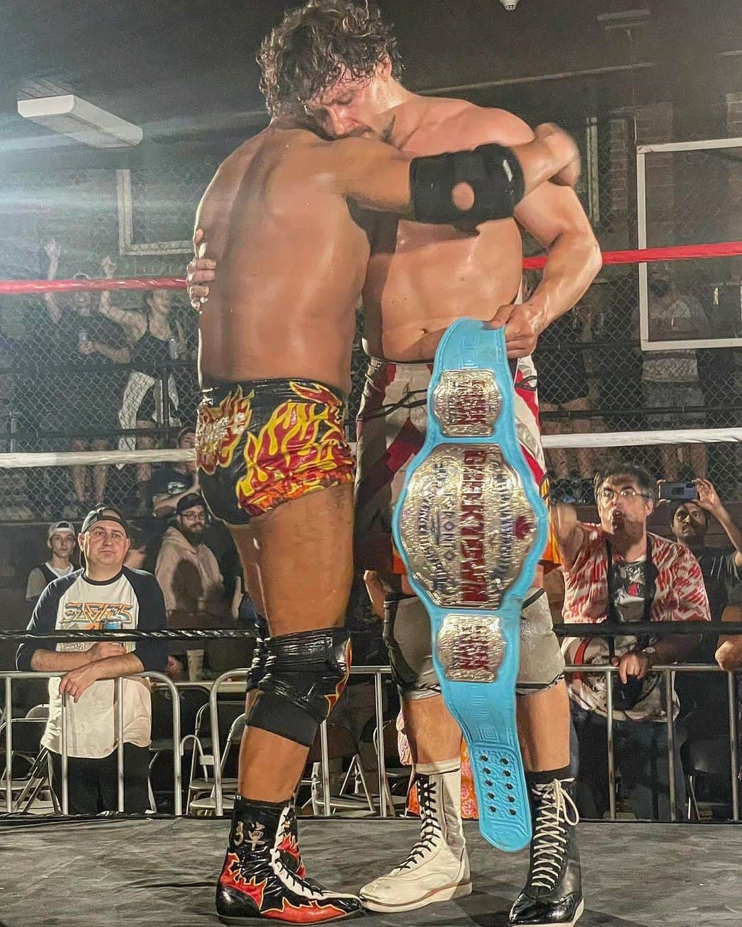 田中将斗のインスタグラム：「It was a privilege to welcome you for your first trip to Canada 🇨🇦 in your legendary career, @masato.tanaka.zero1. Thank you for fighting like an ageless warrior - you are a GREAT champion. Until next time, maybe in Japan ;) 🇯🇵 @greektownwrestling #GreektownWrestling #ECW #FMW #FITETV 📸 @stevetsn」