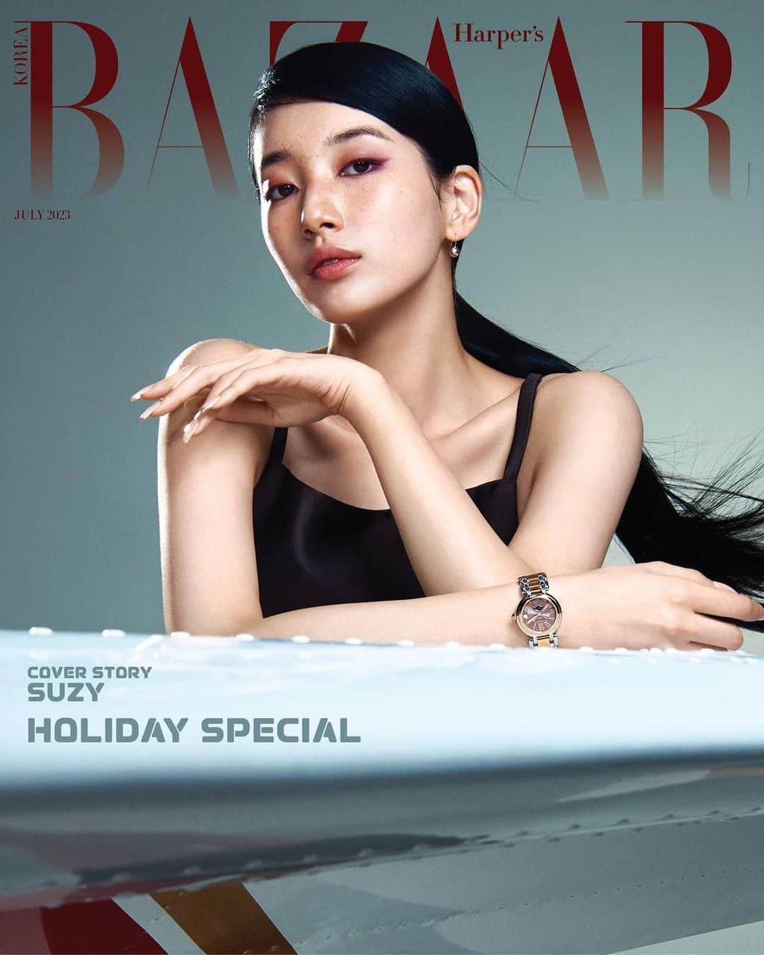 ペ・スジのインスタグラム：「@longines 🖤 @harpersbazaarkorea   포 @ahnjooyoung_  헤 @hearts_ultrapeku  메 @juunszz  스 @wonderbird80」