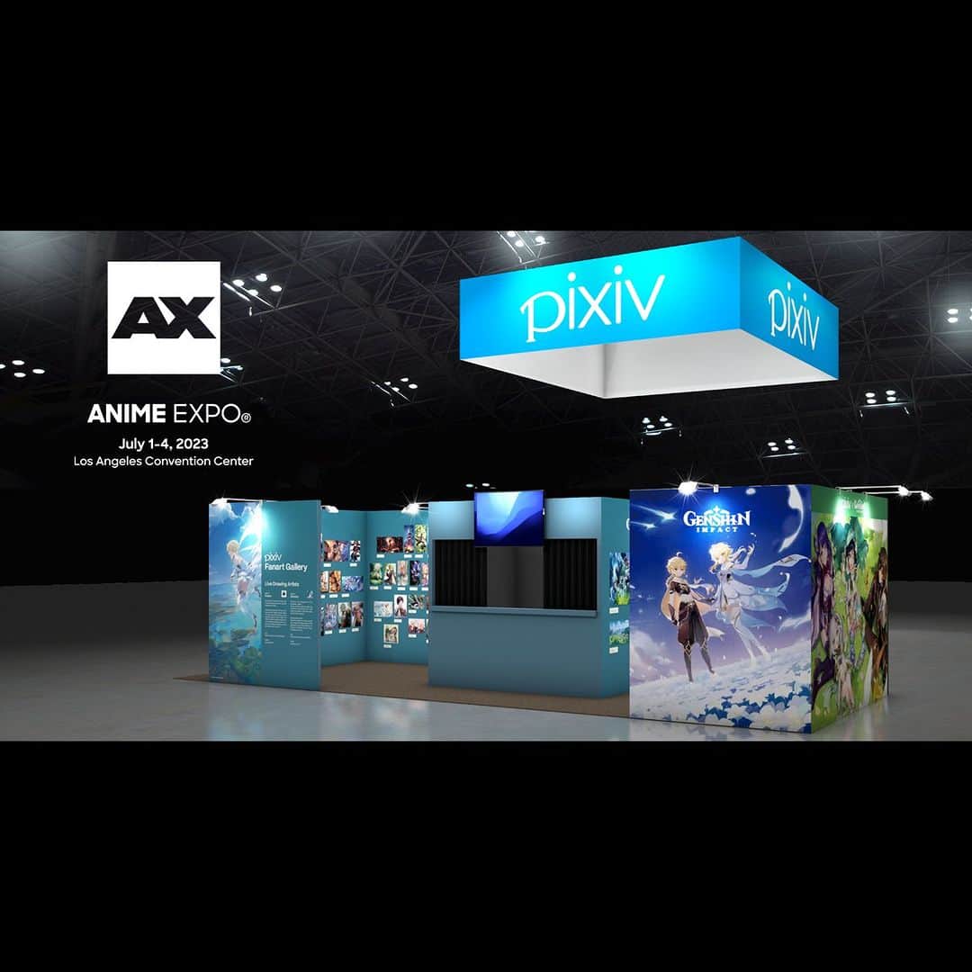 pixivさんのインスタグラム写真 - (pixivInstagram)「pixiv will be at #AX2023, July 1-4, Exhibit hall No. 4506 (in animate USA booth)! 🥳 . Stop by our collaboration gallery with Genshin Impact , exhibiting amazing official key visuals provided by Genshin Impact, as well as a collection of beautiful fan-art carefully hand-picked by pixiv. . The fan art area of the booth will host live drawing sessions of Genshin Impact fan art by Modare(twi: jeonghee1414) and Oshioshio(twi: oshioshio_info). . For each artist, autograph signing sessions at Kentia Hall and Industry Panel at Room 408 will be hosted as well. . More: bitly.ws/Iv4L」6月15日 12時00分 - pixiv