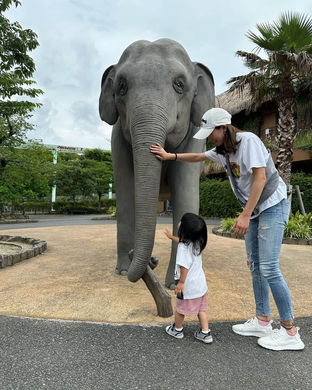 中里さや香のインスタグラム：「れなちゃんと東山動物園に行ってきたよ🐘  いつも全力で娘と遊んでくれるれなちゃん、ありがとー😭 そして今回は、お弁当まで作ってきてくれた🥺✨ 美味しかったよー💓  凄く空いていてゆっくり見る事が出来て良かった！  私が動物園の中で1番好きな動物はカバ🦛です😚笑 （でもオオカミ🐺を今回見て、少し心が揺れ動いてます。） 皆さんは何が好きですかー？✨  #東山動植物園 #東山動物園 #名古屋#愛知県#動物園#zoo#animal#カバ可愛い」