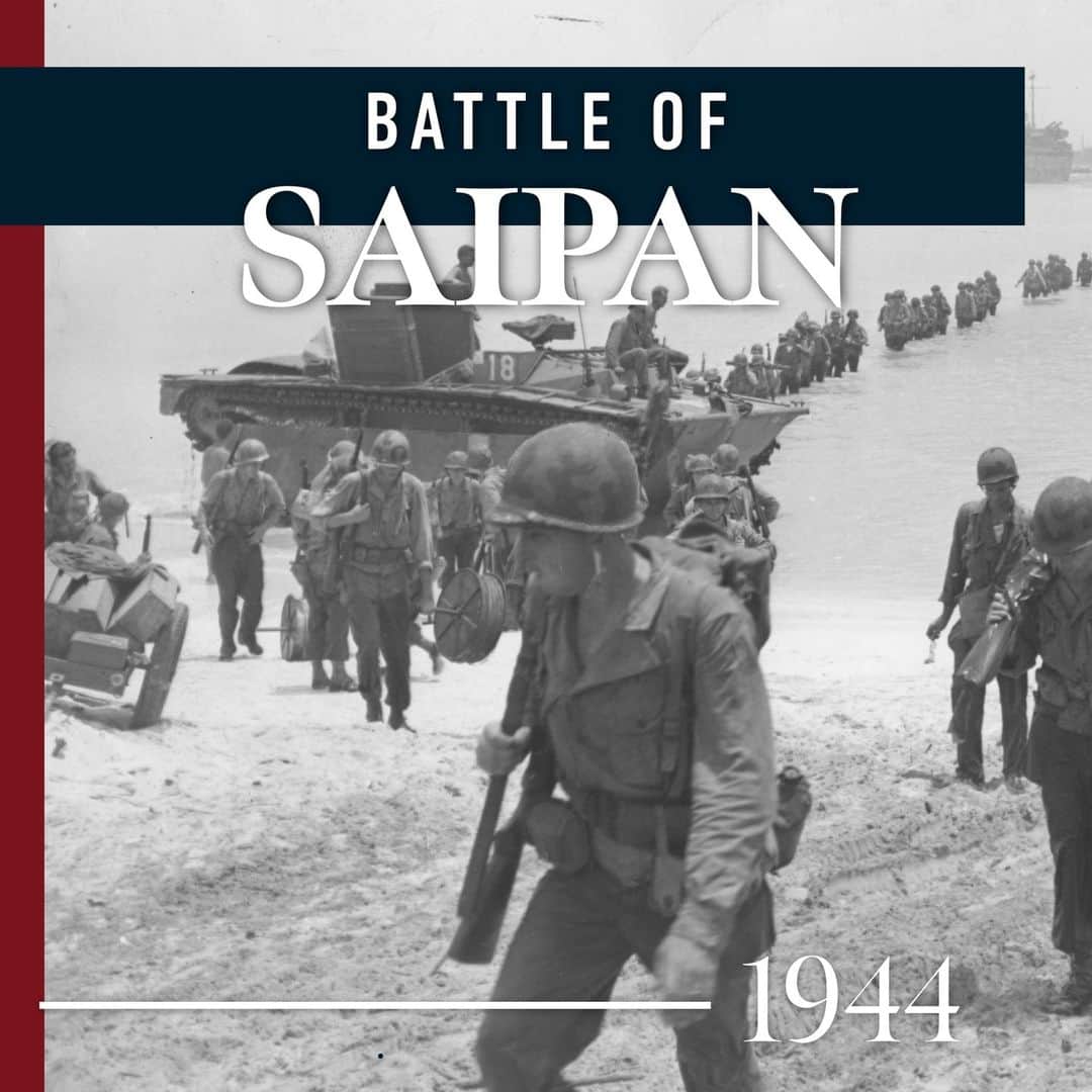 アメリカ海兵隊のインスタグラム：「#OTD in 1944, the Battle of Saipan commenced as American troops launched their invasion of Saipan in the Mariana Islands, located in the Western Pacific.  U.S. forces stormed the beaches of Saipan with the primary objective of securing the island’s critical air base. #Marines with @2dmardiv and @4thmardiv fought alongside the @usarmy's 27th Infantry Division, facing relentless artillery and mortar fire, and attacks from small arms, automatic weapons, and hand-to-hand combat.   Through gradual advances, the American forces forced the Imperial Japanese Army to continuously retreat toward Mount Tapochau. Among the Marines on Saipan was PFC Guy Galbadon who learned to speak Japanese growing up in East Los Angeles. Galbadon received the Silver Star for his efforts to convince more than 1,000 Japanese troops and civilians on the island to surrender peacefully.   In the early morning of July 7, thousands of enemy troops attacked in a final, desperate banzai charge. Ultimately, the attack proved unsuccessful, and Japanese forces no longer had the capacity or strength to launch any further offensive operations.   Finally, after 24 days of rigorous and intense fighting with the Imperial Japanese Army, U.S. forces claimed victory on July 9, 1944. With the Japanese mainland now within range of American B-29 bombers, the end of the war in the Pacific was in sight.   #MarinesOfTheCorps #USMCHistory #BattleofSaipan」