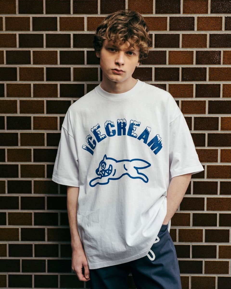 ビリオネア・ボーイズ・クラブのインスタグラム：「. ICECREAM JP 2023 SPRING/SUMMER . RESTOCK COTTON T-SHIRT RUNNING DOG . . Available at BILLIONAIRE BOYS CLUB / ICECREAM TOKYO & ONLINE STORE. . BILLIONAIRE BOYS CLUB / ICECREAM TOKYO 〒150-0001 東京都渋谷区神宮前4-25-1 ライサ1F-C TEL：03-5770-0018 . . BILLIONAIRE BOYS CLUB / ICECREAM ONLINE STORE http://billionaireboysclub-store.jp . . ※店舗により一部お取り扱いがない場合がございますので 各店舗へご確認いただきご来店ください。  #BILLIONAIREBOYSCLUB #ICECREAM #PHARRELL #PHARRELLWILLIAMS #BBCICECREAM #Harajuku #Tokyo #Japan」