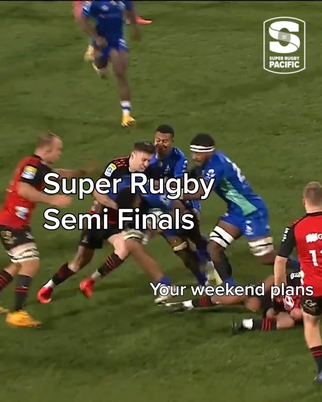 Super Rugbyのインスタグラム：「You didn't need those plans anyways 🫡  The #SuperRugbyPacific Semi Finals kick off tomorrow.  #WelcomeToYourSuperStage」