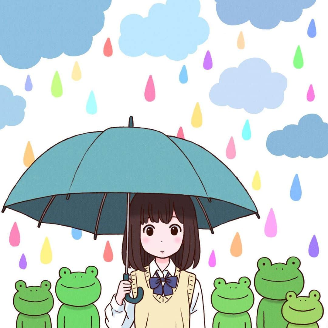 徳田有希のインスタグラム：「☔️  #illustration #illustrator#illust #art #artwork #drawing#イラスト#絵」
