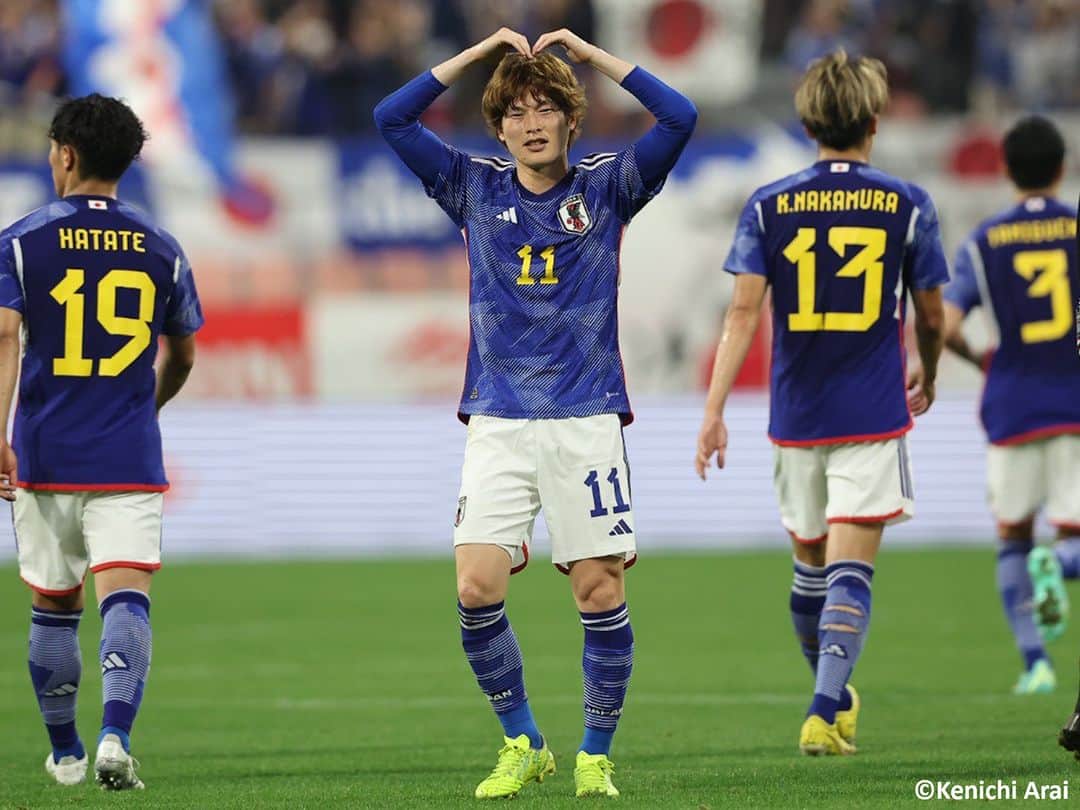 Goal Japanさんのインスタグラム写真 - (Goal JapanInstagram)「🇯🇵 #日本代表 が6ゴールを奪い大勝！🔥 退場者出したエルサルバドル代表に対し、前半で4ゴールの日本代表。後半には #中村敬斗、#古橋亨梧 が追加点！第2次 森保ジャパンでの初勝利を挙げた。(Photo: Kenichi Arai)  #soccer #football #kirinchallengecup #kirinchallengecup2023 #samuraiblue #japan #daihyo #サッカー #フットボール #キリンチャレンジカップ #キリンチャレンジカップ2023 #⚽」6月15日 21時20分 - goaljapan