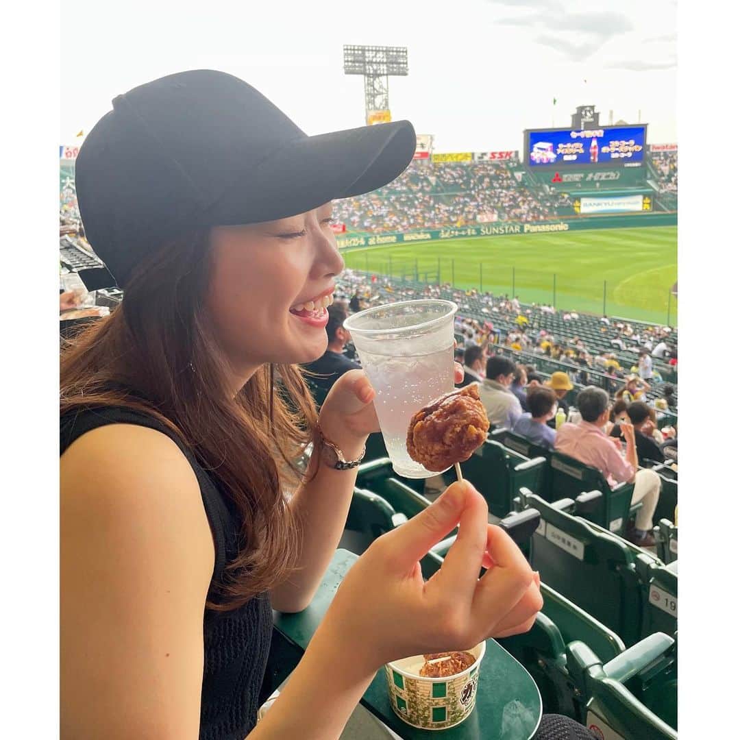 橋本和花子さんのインスタグラム写真 - (橋本和花子Instagram)「昨日は関西ダービーへ！ 日本シリーズでもこの対決が見られますように🐯🦬🔥 甲子園唐揚げ美味し過ぎる〜 最後の顔こわ〜」6月15日 22時20分 - wakako__hashimoto