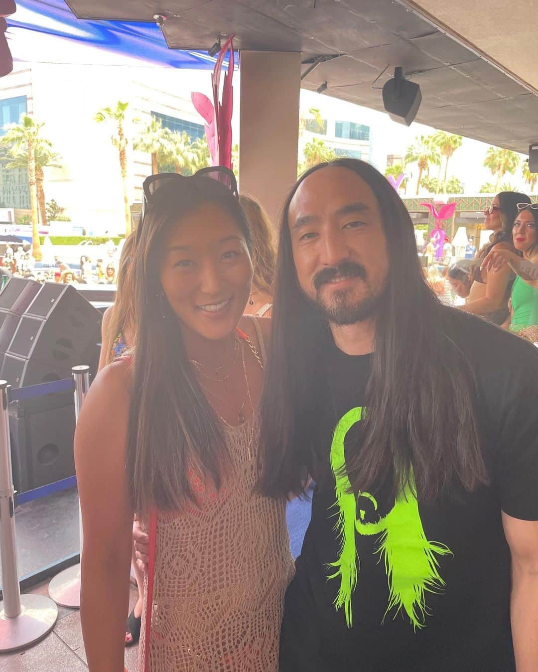 奥野彩加さんのインスタグラム写真 - (奥野彩加Instagram)「Steve Aoki Set✨🔥🥵🥳🫶 @steveaoki  ベガスでお祝い✨ VIPでパーティーからの、まさかの偶然ディナーに行ったら同じレストランにいて、結局一緒に食事を😋 #ラスベガス の思い出✨ #感謝  #lasvegas #wetrepublic #steveaoki #grateful」6月16日 9時08分 - ayakaokuno