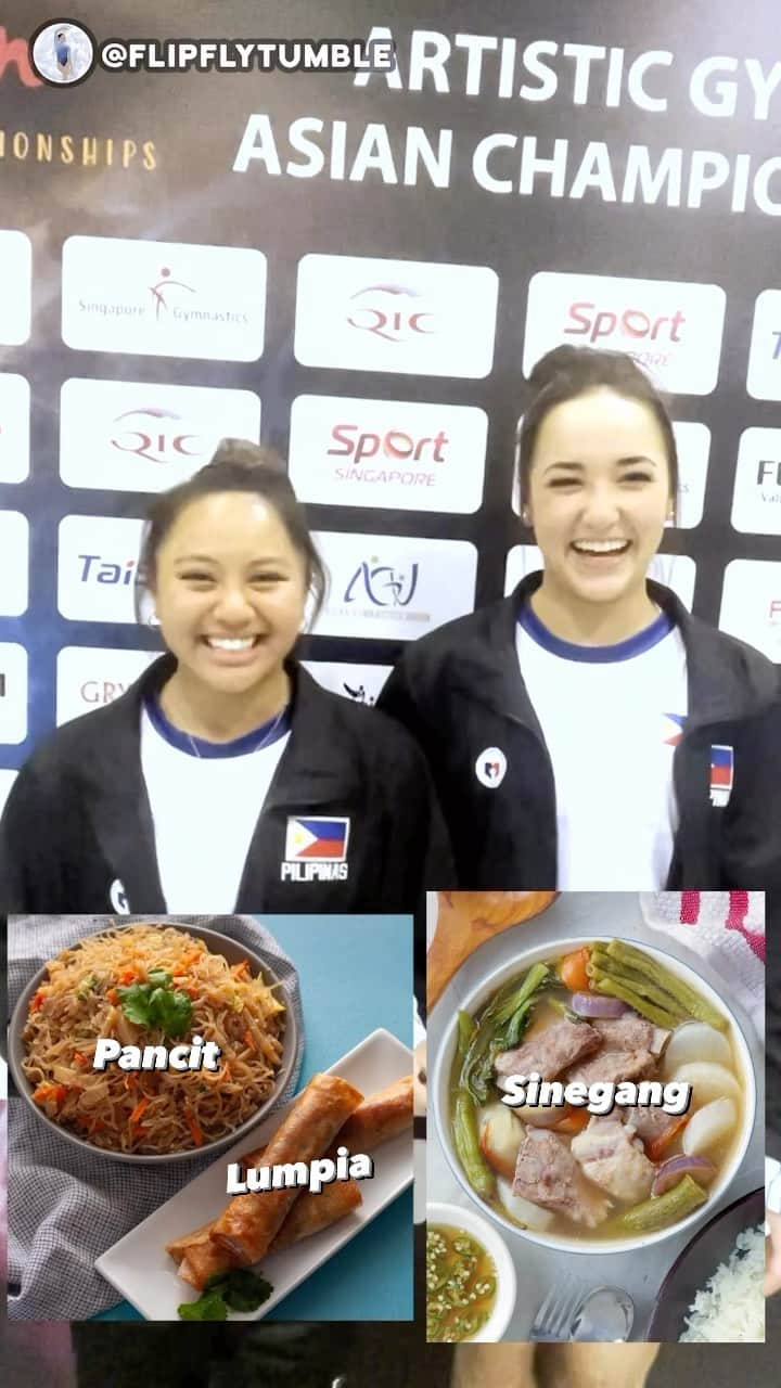 エミリー・チャンのインスタグラム：「Emma @emma_malabuyo & Aleah @aleahfinn share their Filipino food recommendations and more on competing for the Philippines! Don’t miss them at the Asian Championships tomorrow!   There will be a stream - link in @singaporegym’s bio #singapore #aagc2023 #gymnastics #aleahfinnegan #emmamalabuyo」