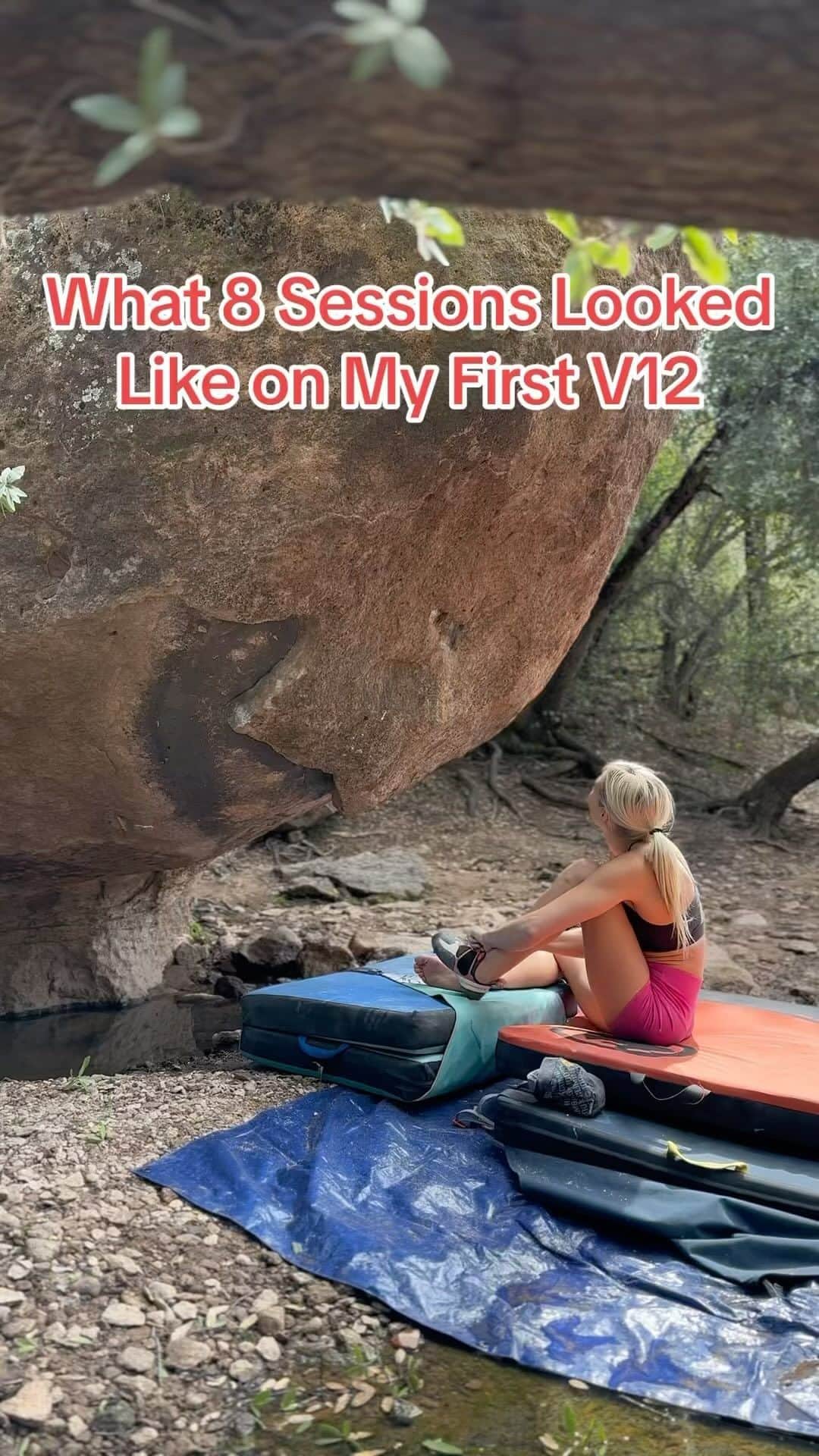シエラ・ブレア・コイルのインスタグラム：「I’ve been meaning to post this video for a while now…to give honor to the 216 attempts and 8 sessions it took me to send Double D Low (V12) 🥵  It’s cool to see the progress from barely being able to pull off the start to eventually sending the boulder on the last day of good temps for the season.   This has been the hardest boulder I’ve ever worked for. It was definitely mentally taxing because I was so ready to send it by the end…but ultimately it taught me that I can keep “failing” and ultimately succeed in the end 😄  🎥: @queencreekbouldering  @moonclimbing │ @moonclimbingwomen │ @myclimbapp │ @oncruxofficial │ @perfecthydration」
